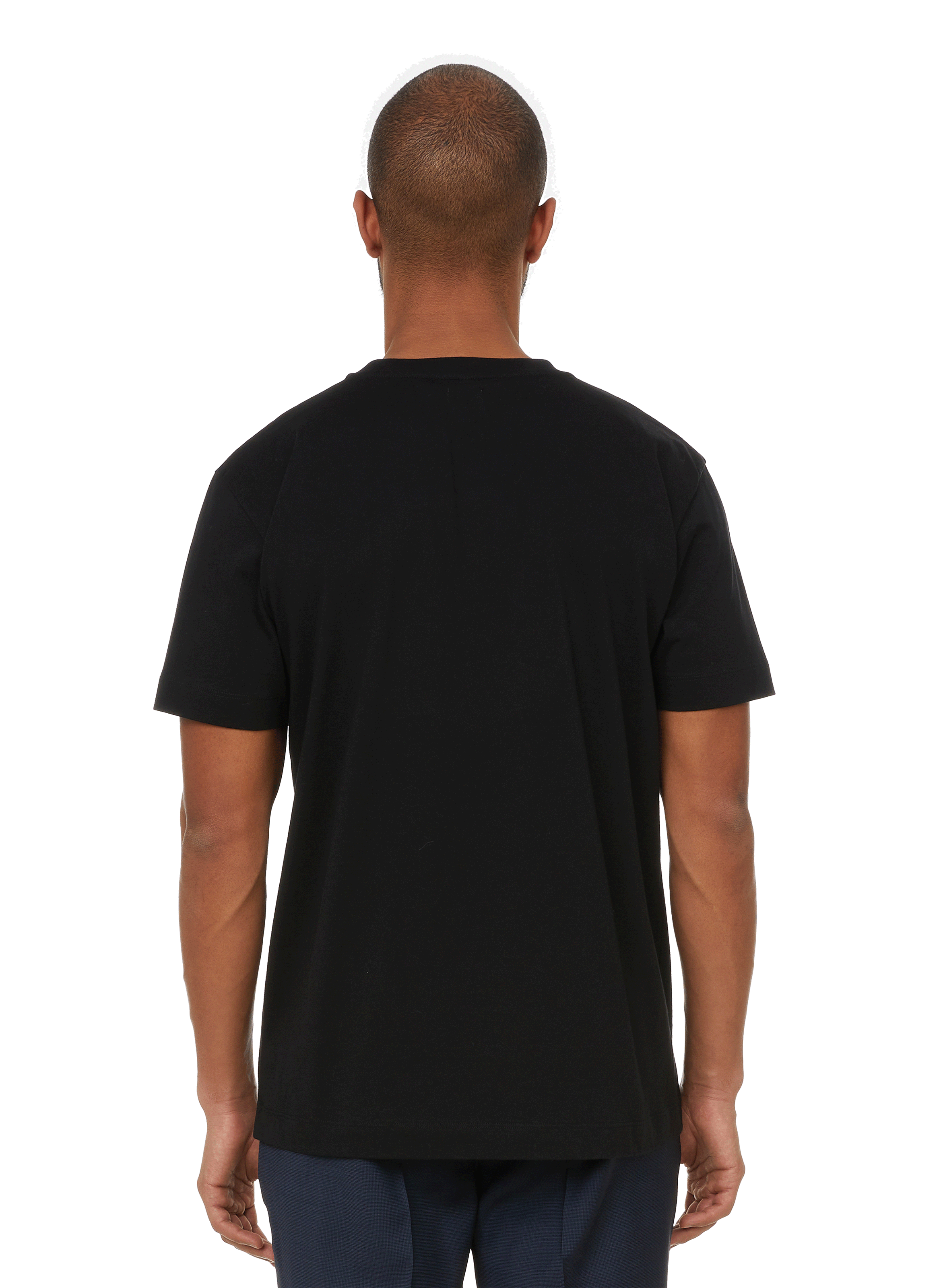 Organic cotton round-neck T-shirt AU PRINTEMPS PARIS Black