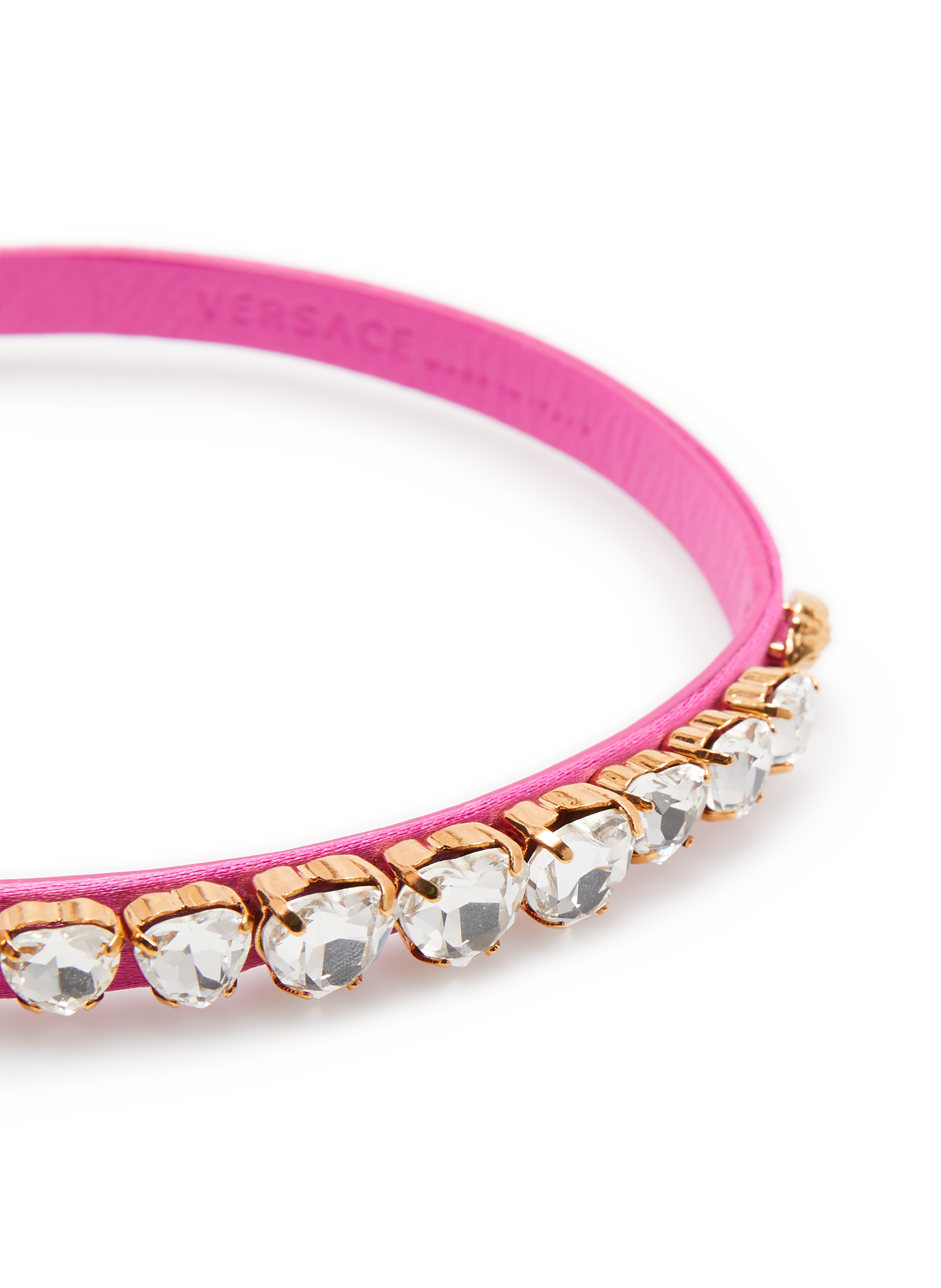 Collier ras-de-cou en satin et cristaux