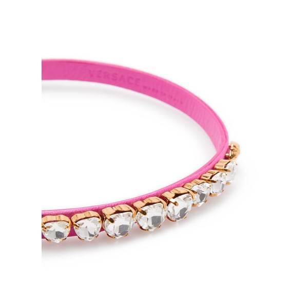 Collier ras-de-cou en satin et cristaux