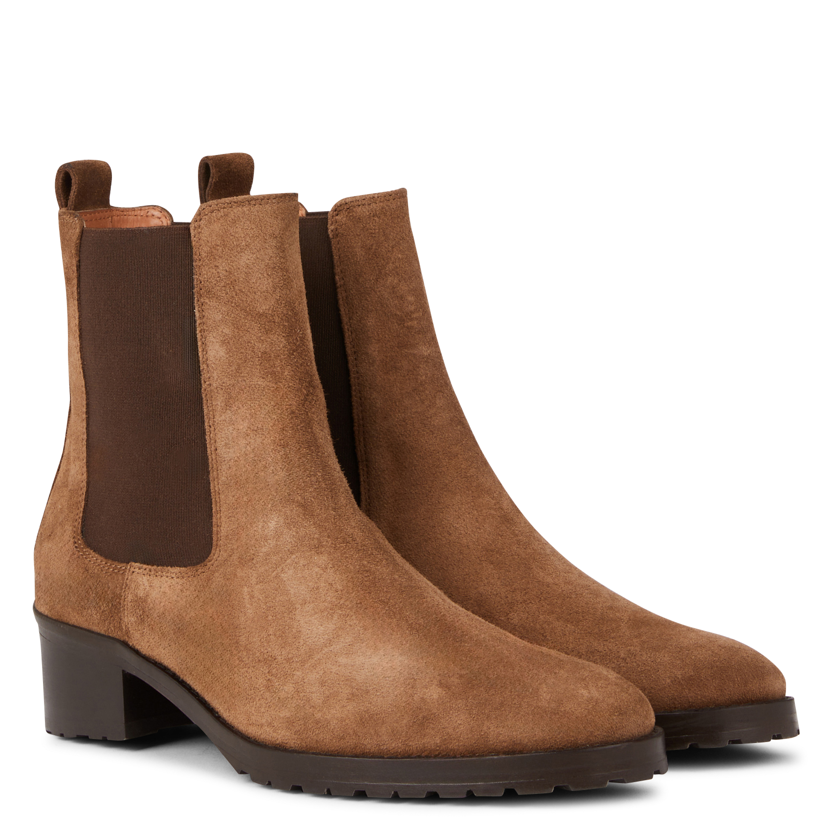Bottines en cuir velours ANTHOLOGY Marron