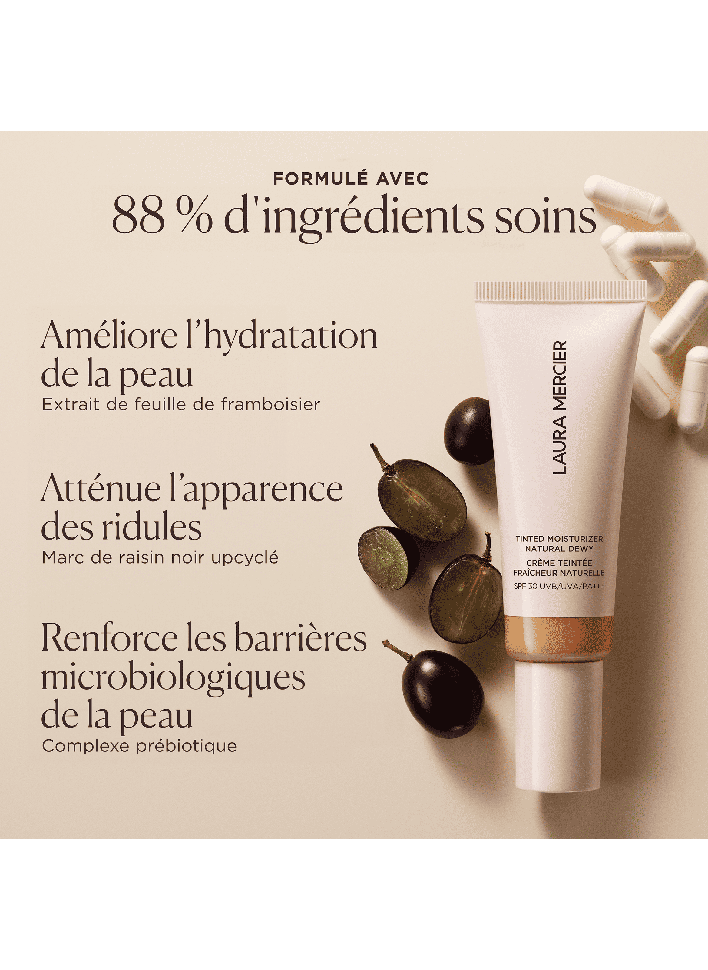 Tinted Moisturizer Natural Dewy SPF 30 LAURA MERCIER 7n mahogany