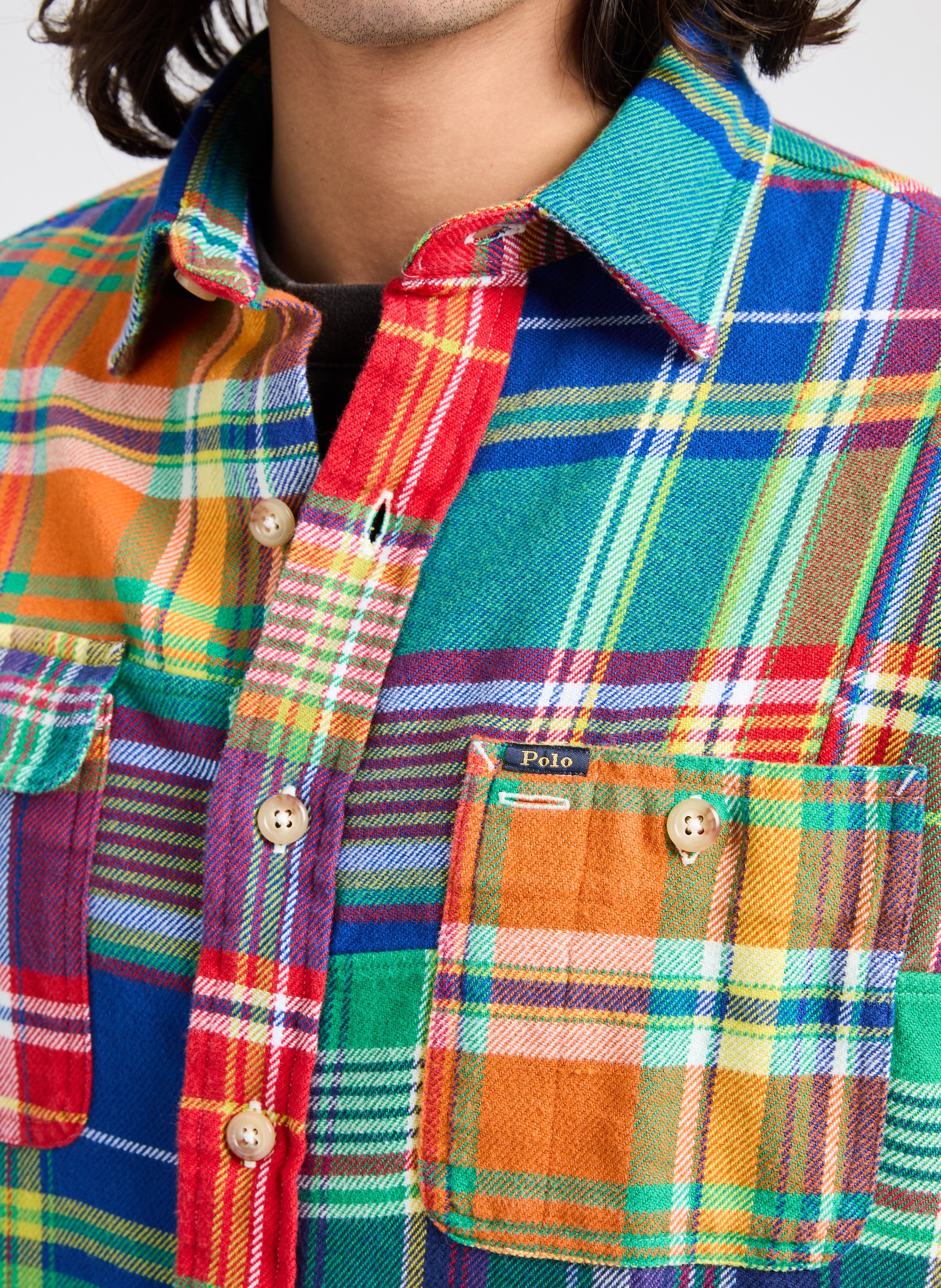 Chemise motif tartan multicolore Multicolore