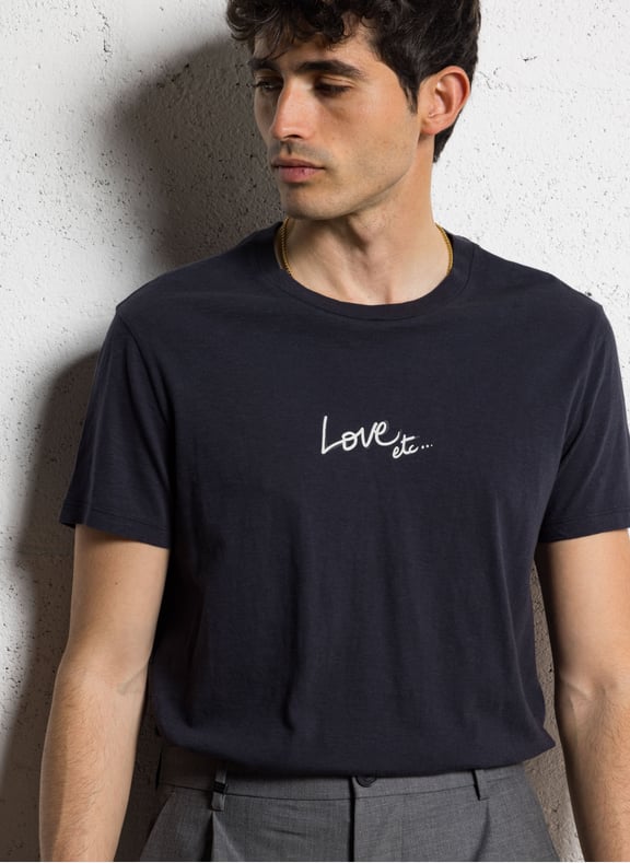 Tee-shirt col rond en coton Bleu by IKKS IKKS Tee-shirt col rond en coton Bleu