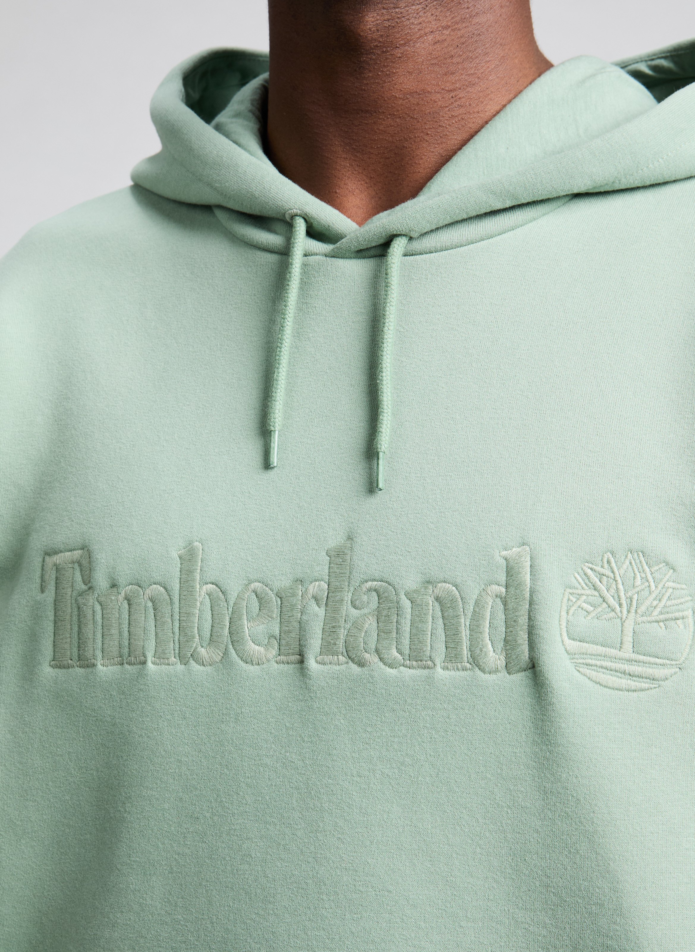 Straight embroidered sweatshirt in mixed cotton TIMBERLAND Green