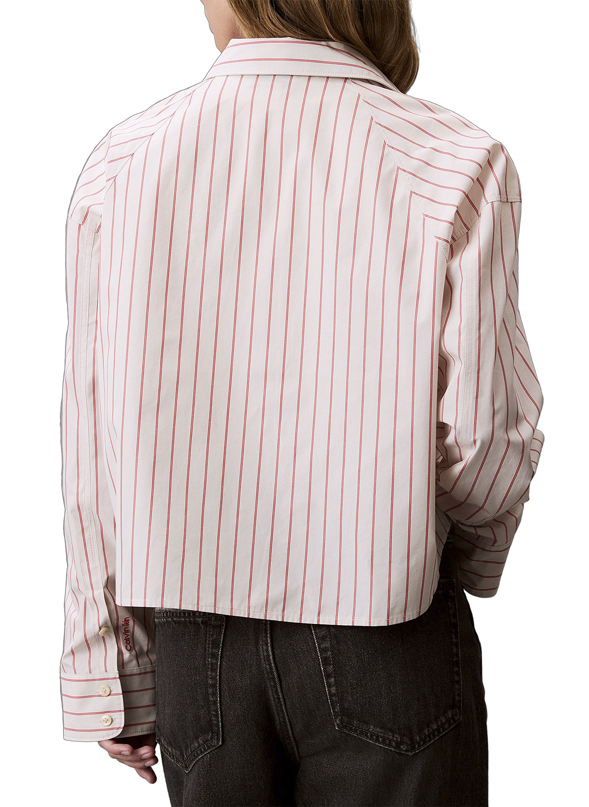 Short and Striped Boxy Shirt CALVIN KLEIN Beige