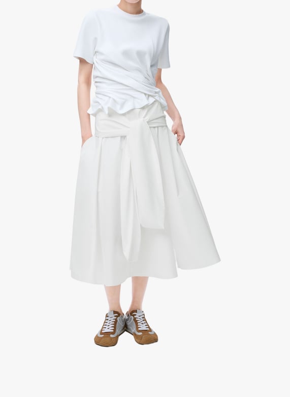 Jupe portefeuille en coton  | Blanc by LOEWE Jupe portefeuille en coton  Blanc
