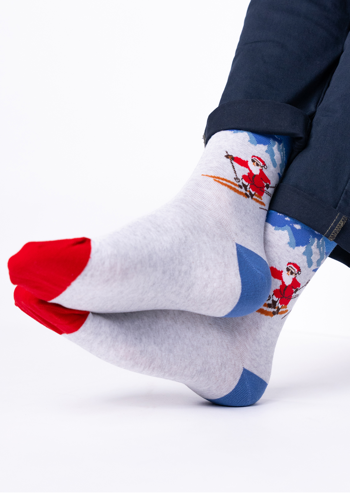 Chaussettes en coton peigné à motifs BILLYBELT Gris