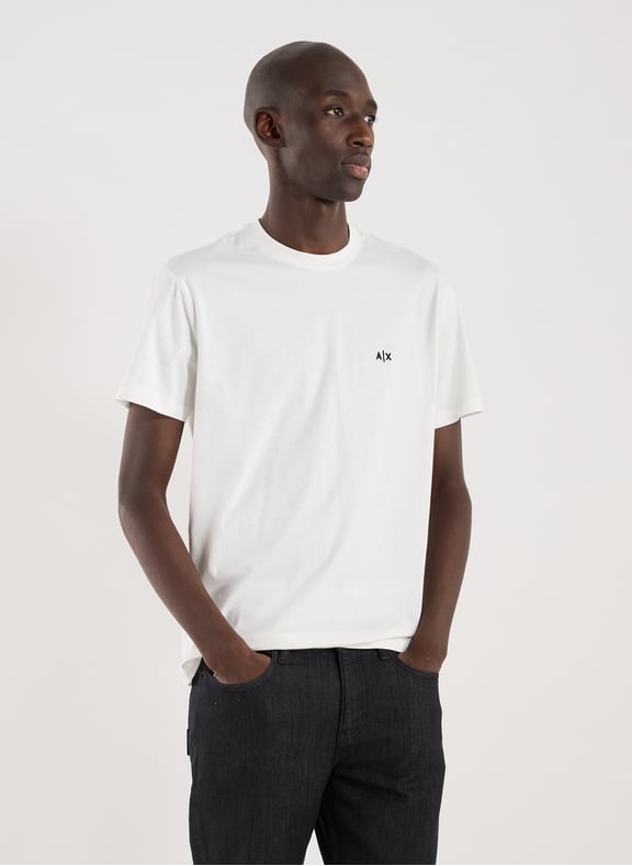 Straight-fit cotton T-shirt White by ARMANI EXCHANGE ARMANI EXCHANGE Straight-fit cotton T-shirt White