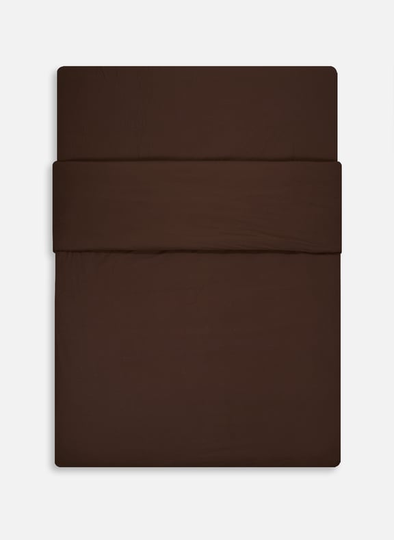 Cotton percale duvet cover Brown by AU PRINTEMPS PARIS AU PRINTEMPS PARIS Cotton percale duvet cover Brown
