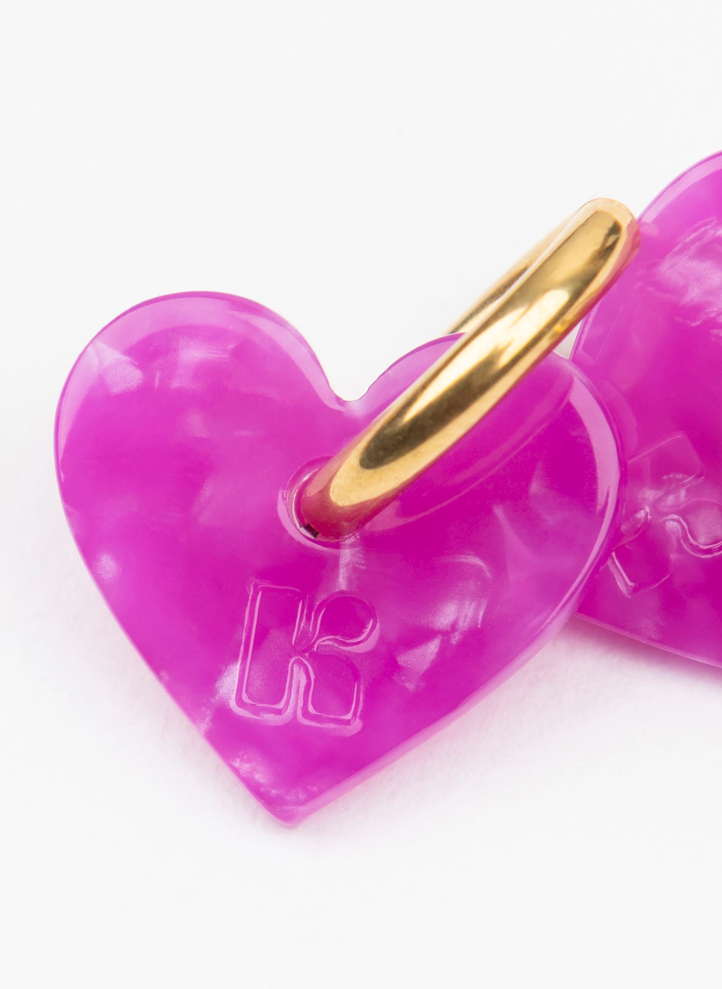 Boucles d'oreilles lova lova avec anneaux en acier inoxydable doré KURAGE GINZA Violet