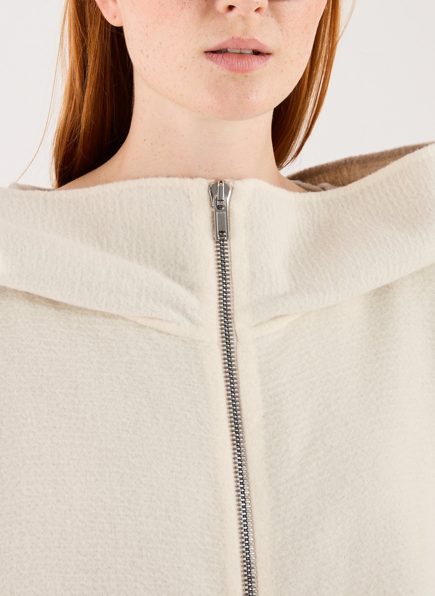 Oversized hooded coat in camel hair and wool blend RICK OWENS White