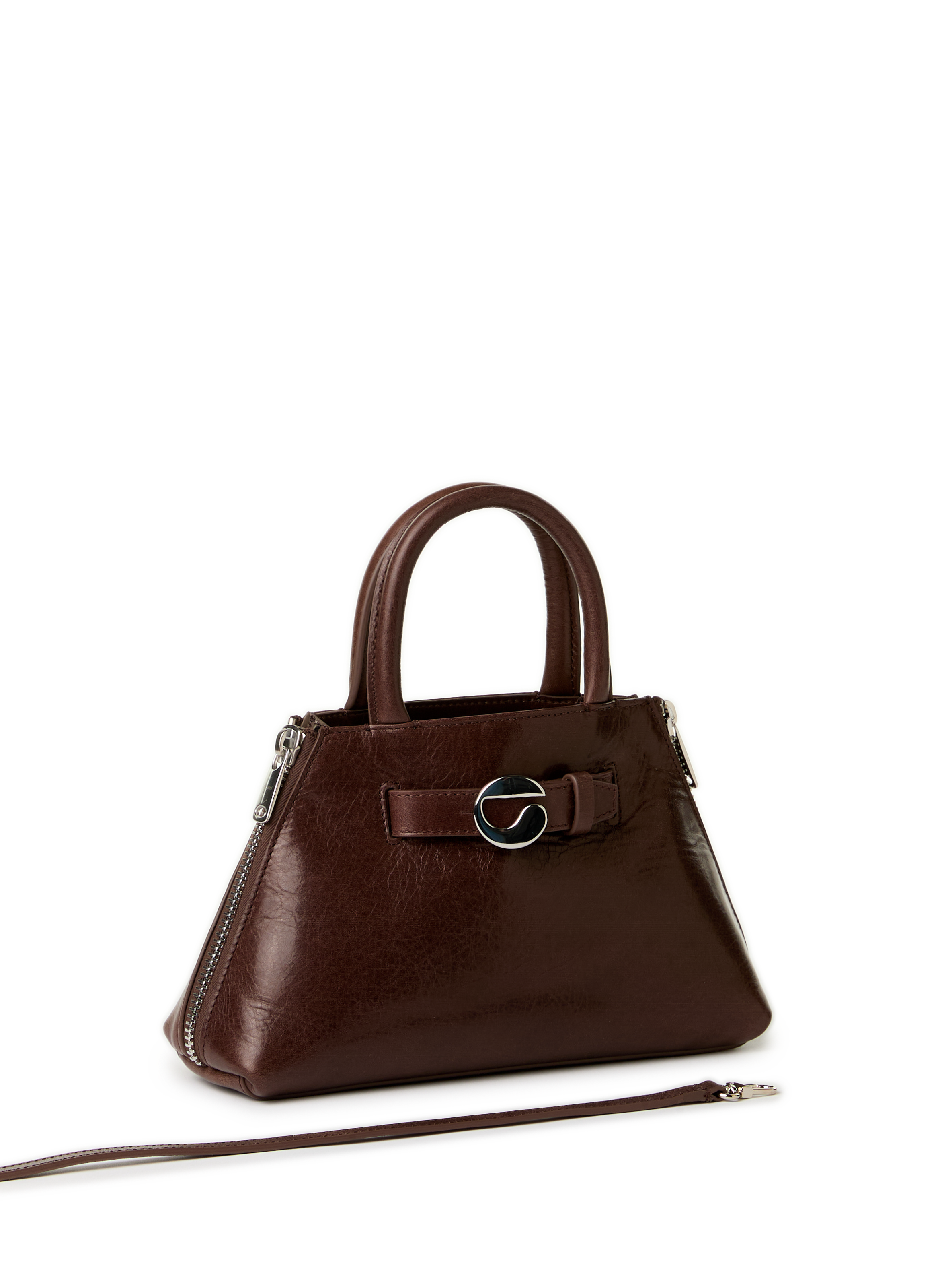 Data leather shoulder bag COPERNI Brown