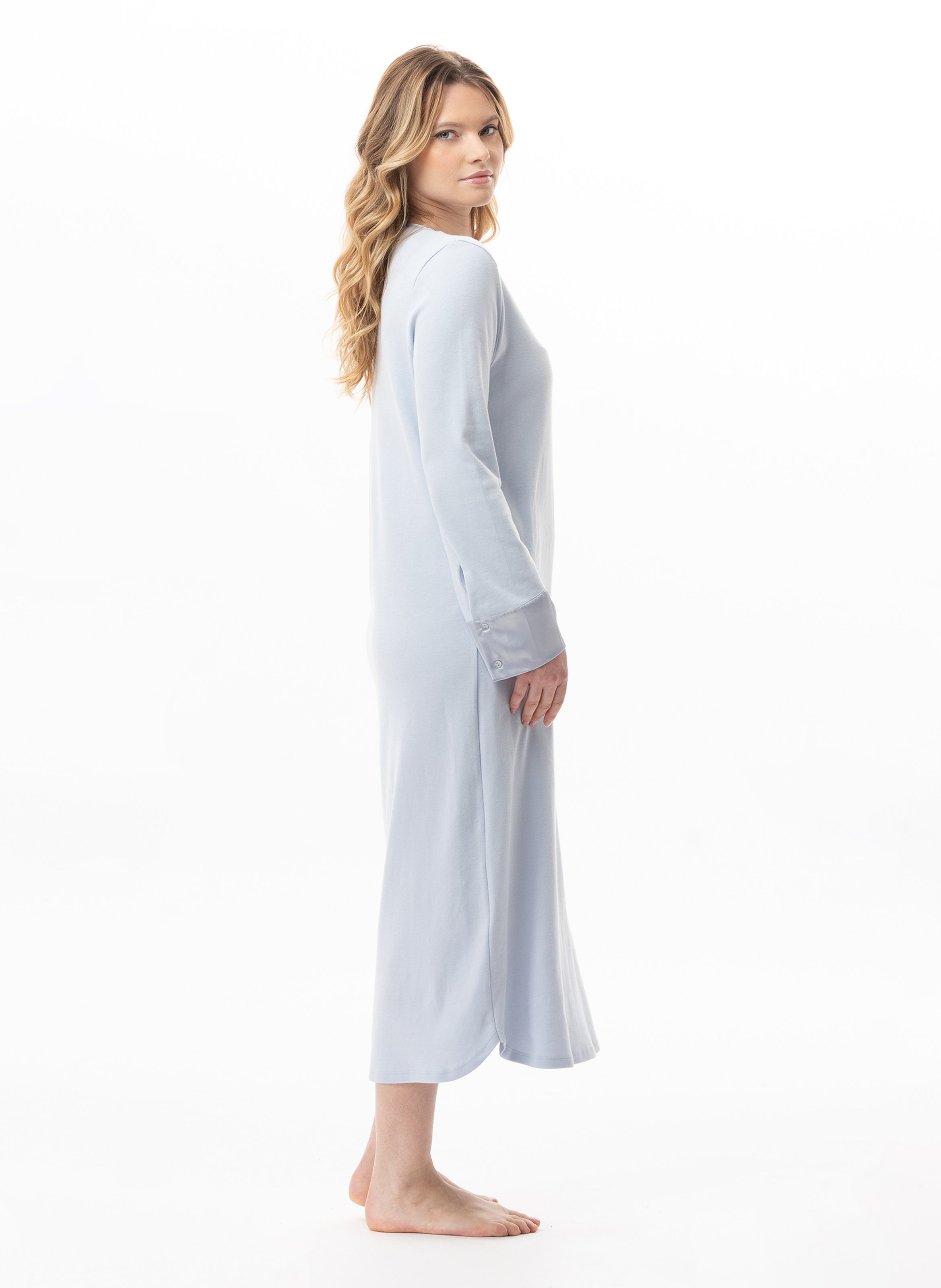 Chemise de nuit longue en coton andy 111 LE CHAT Bleu