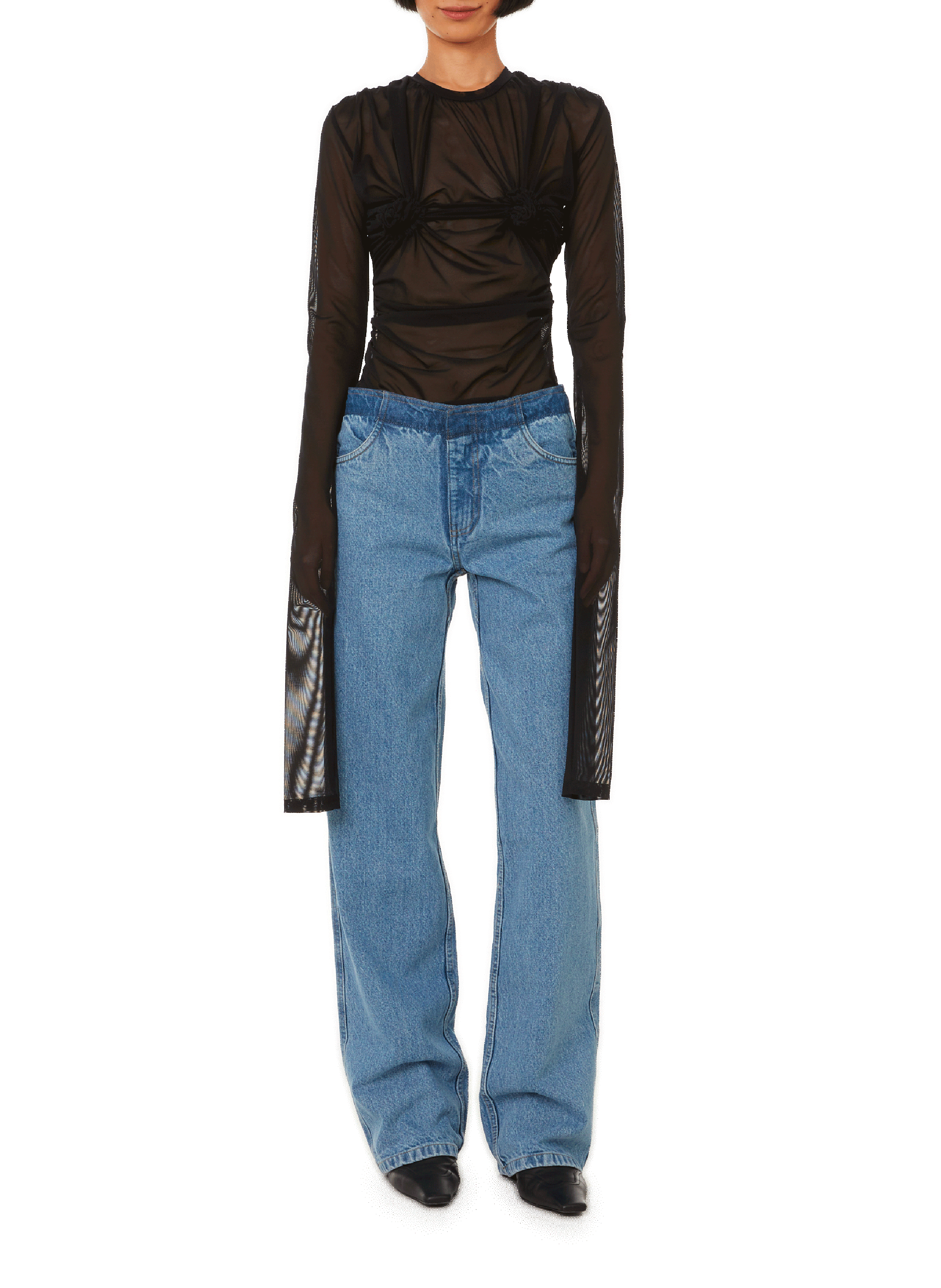 Top transparent VAQUERA Noir