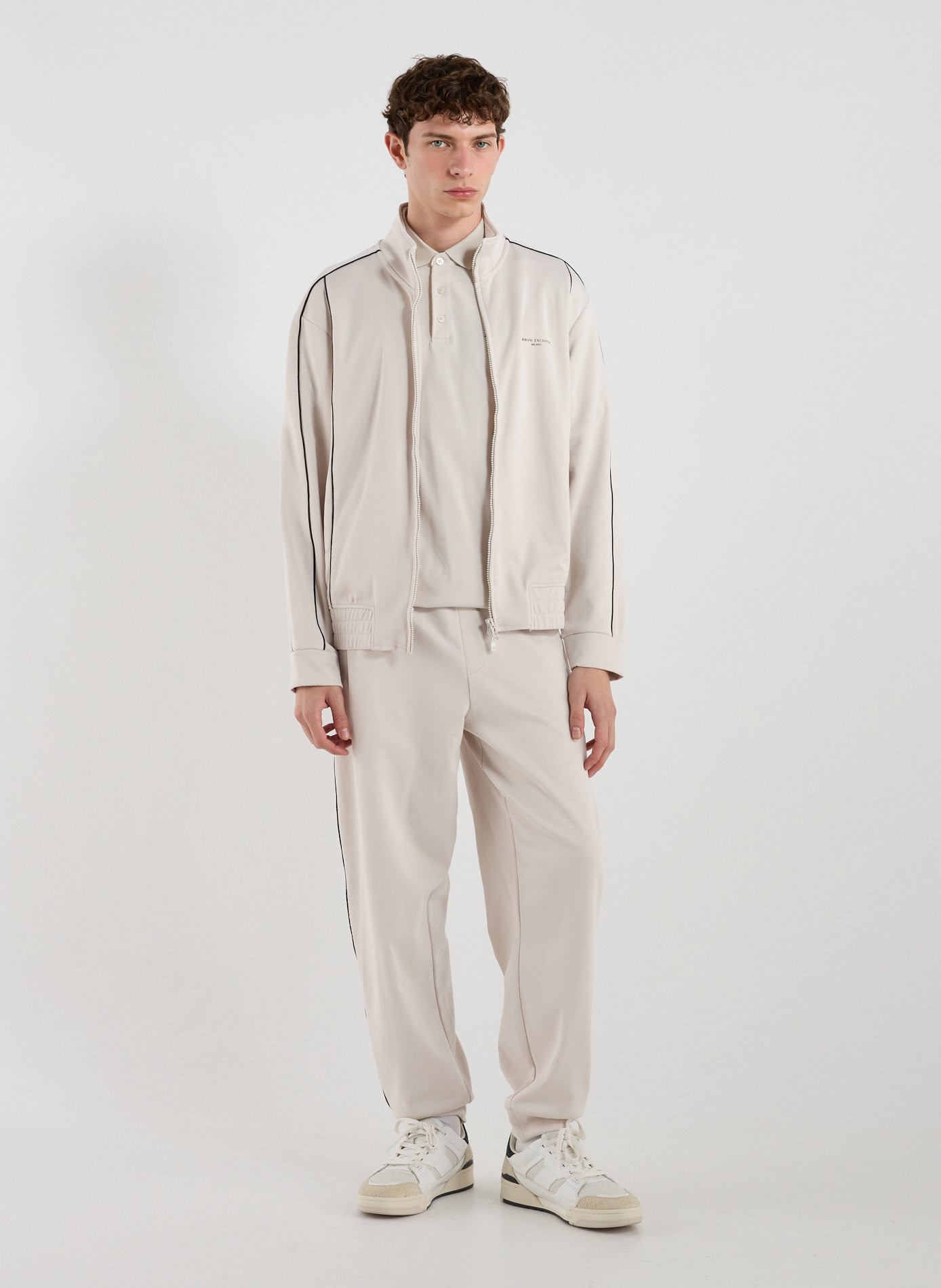 High-neck cotton blend sweatshirt ARMANI EXCHANGE Brown