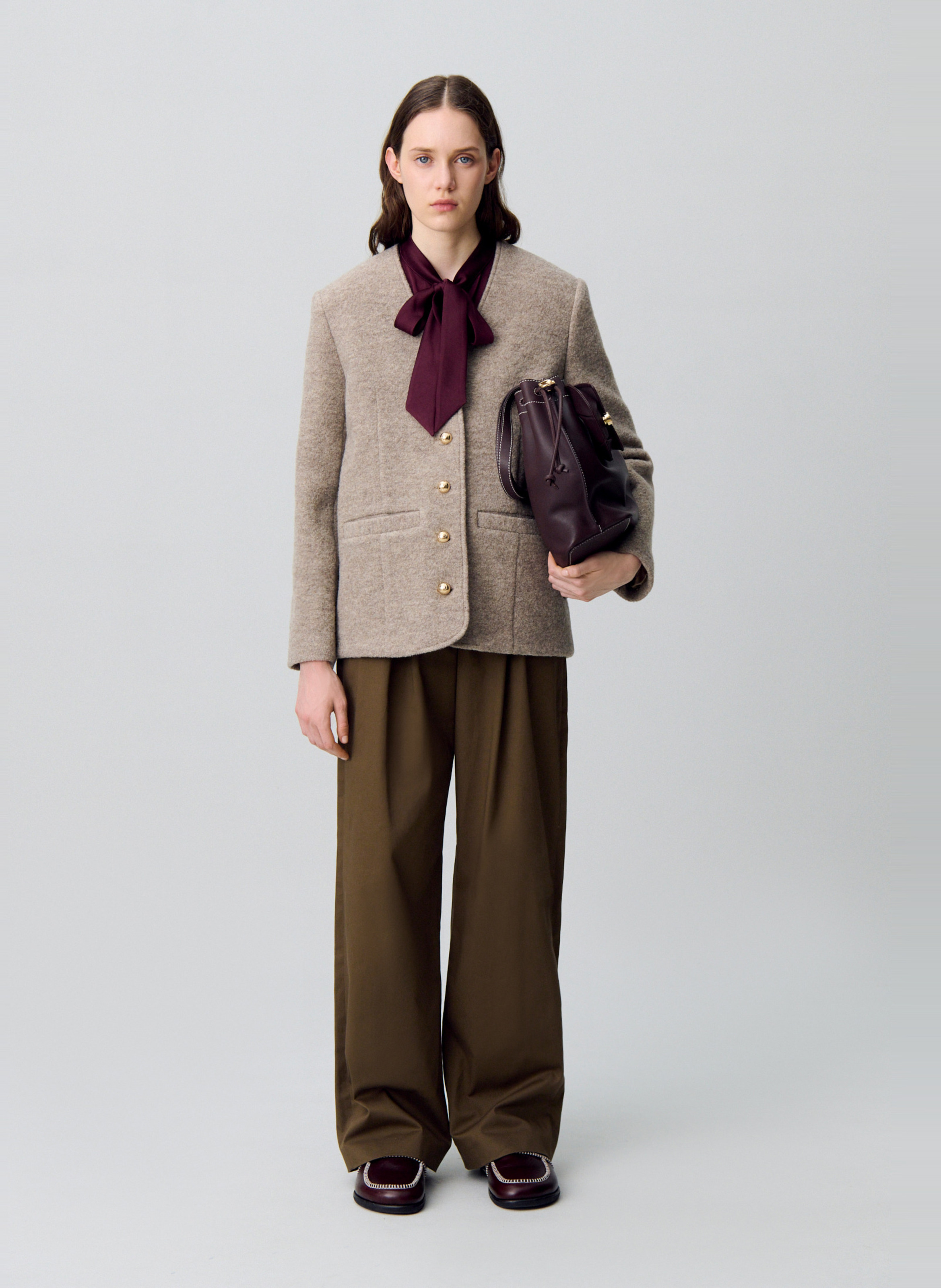 Veste droite en laine CLAUDIE PIERLOT Beige