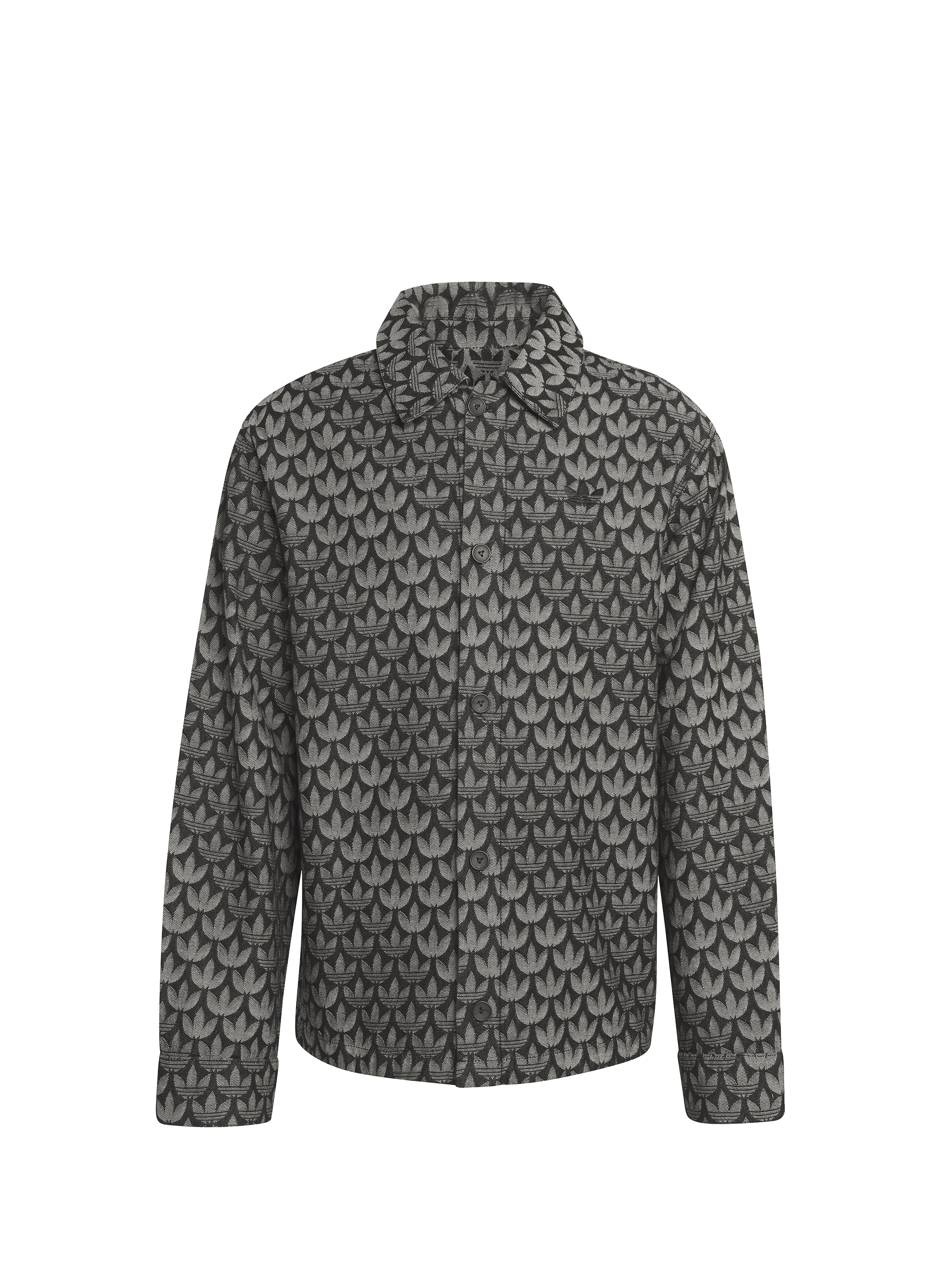 Straight logo printed cotton jacket ADIDAS Black