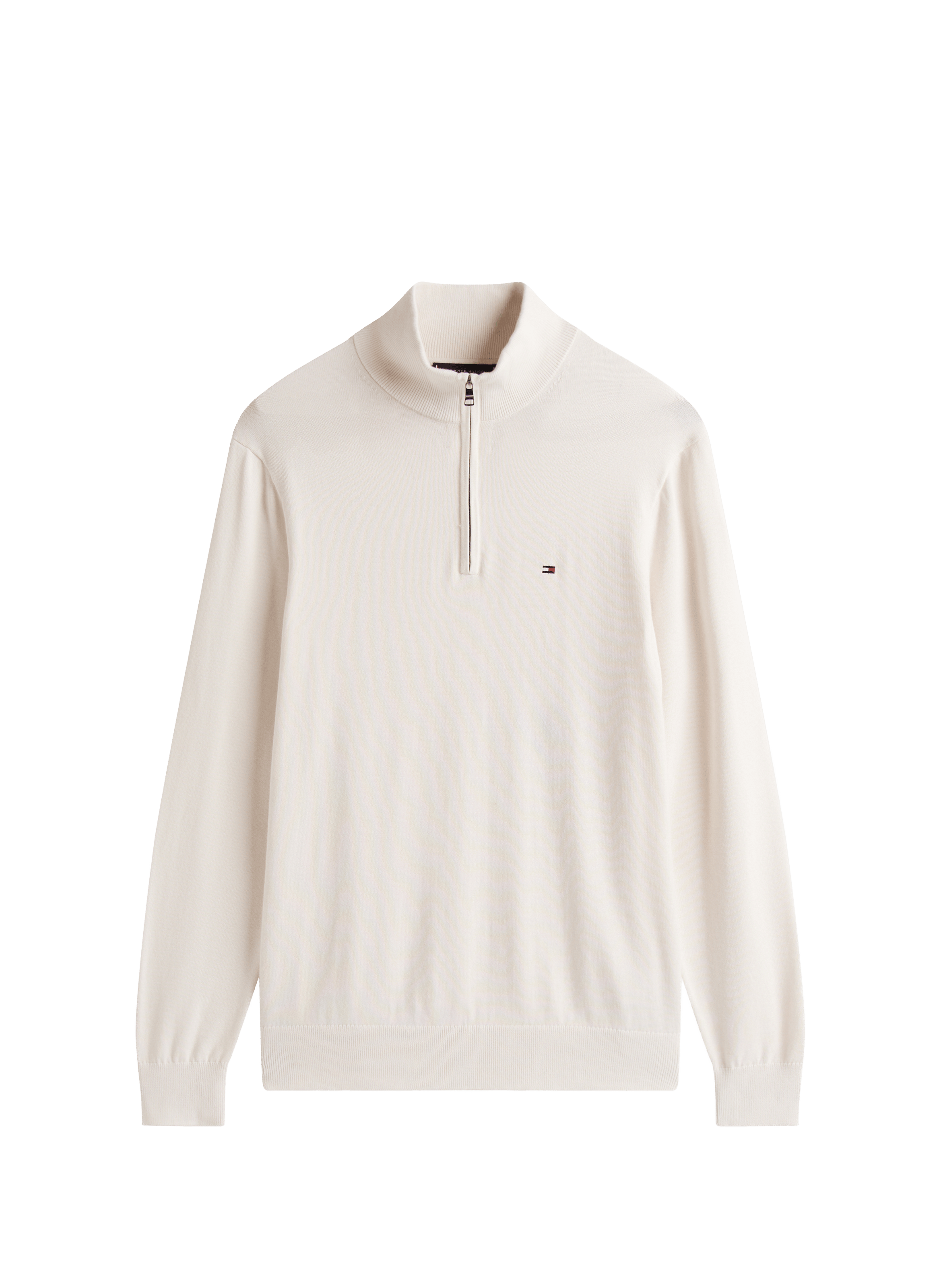 Cotton high-neck jumper  Ivory petal