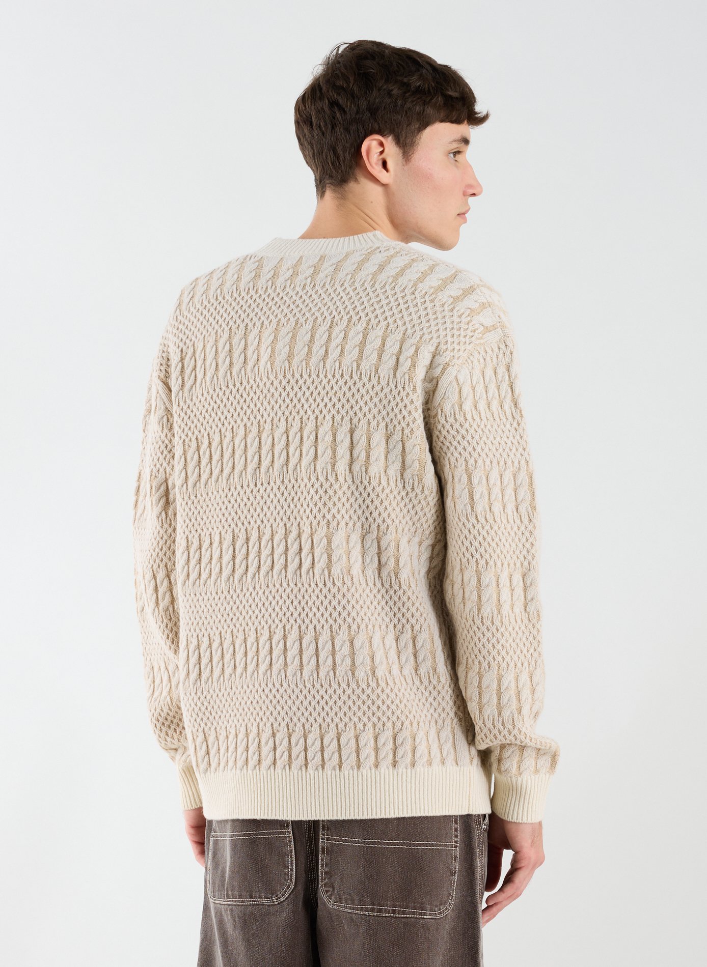 Le cardigan Torsades en laine DROLE DE MONSIEUR Beige