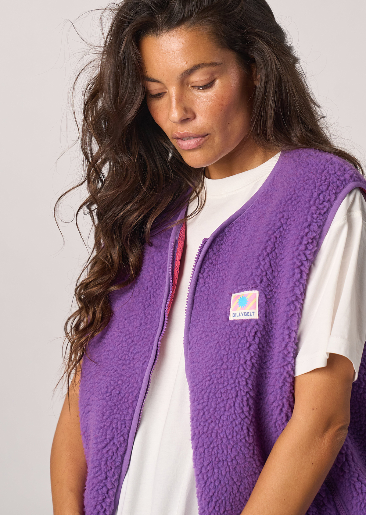 Veste sherpa zippée sans manches BILLYBELT Violet