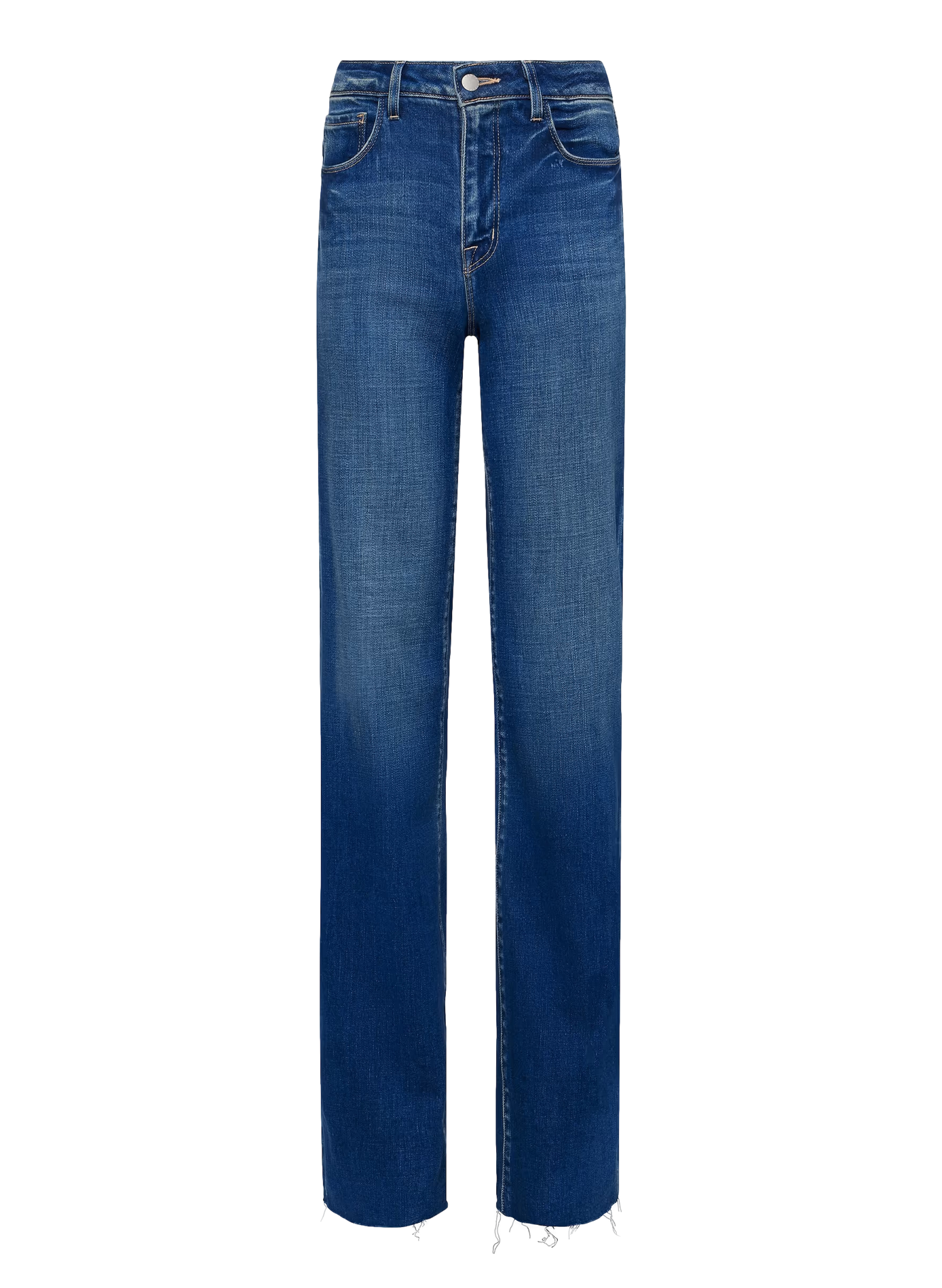 Jean droit en coton mélangé L'AGENCE Bleu
