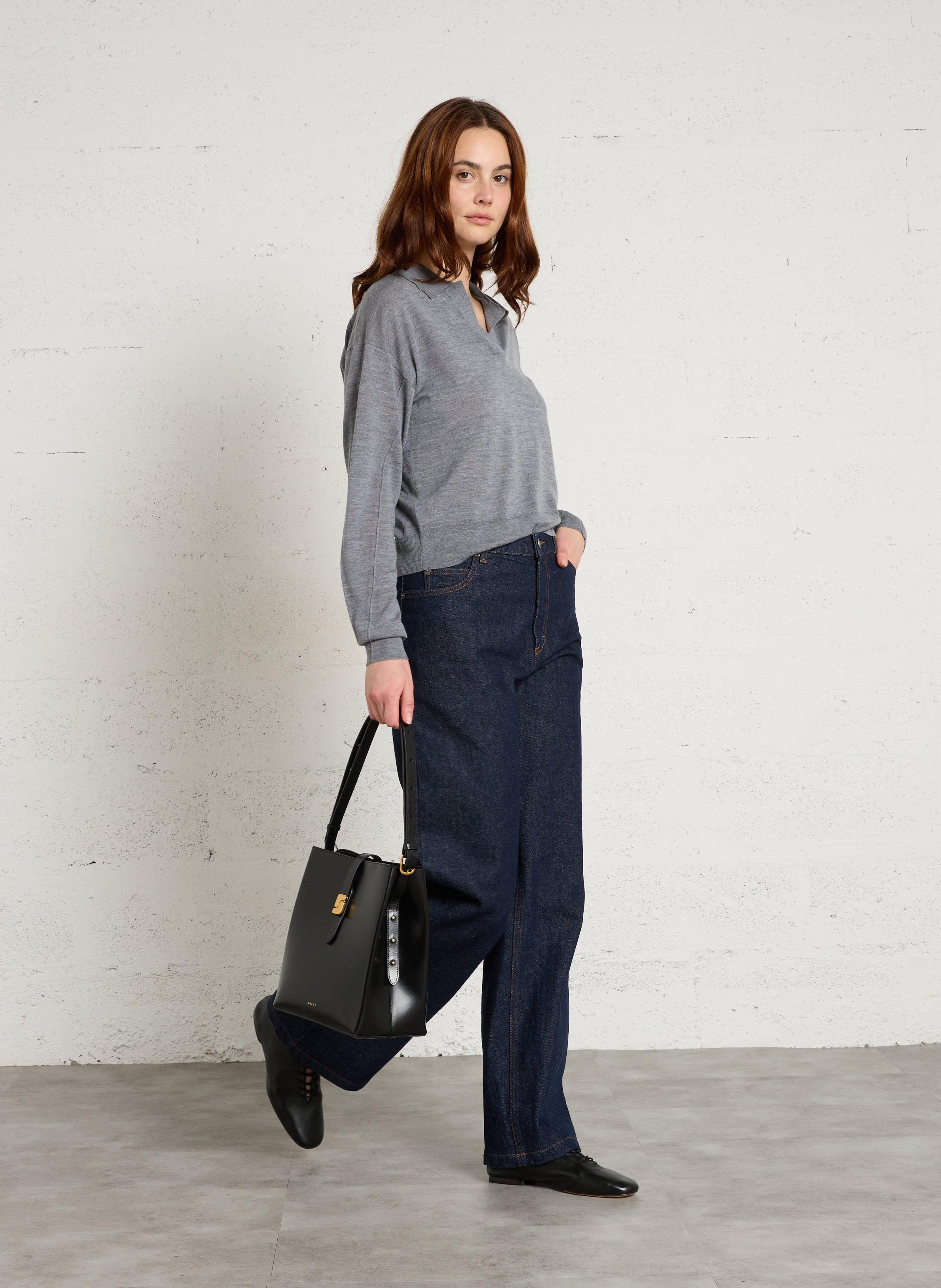 Sac bandoulière en cuir Bello SOEUR Noir