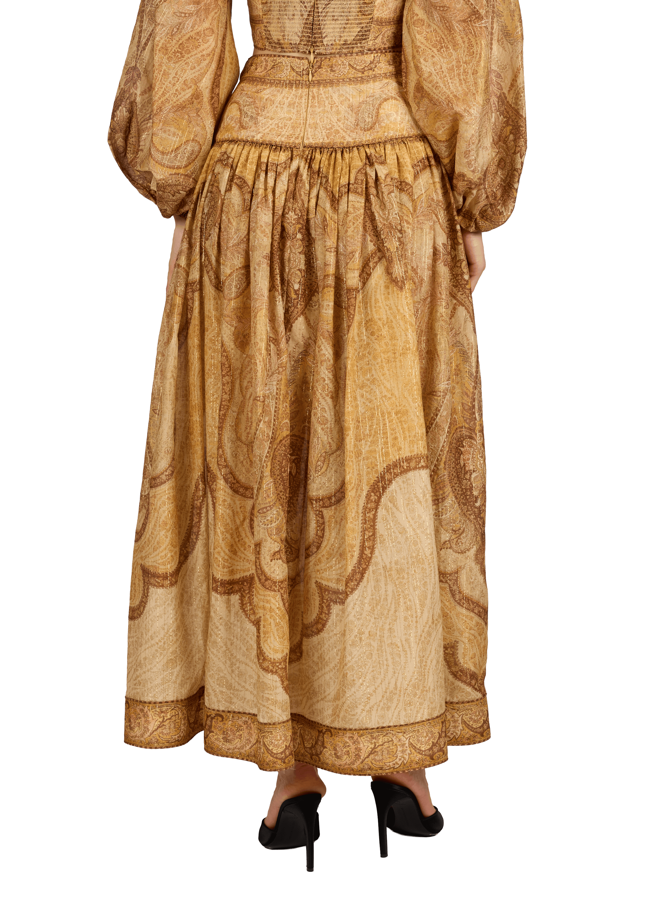 Jupe ample à motif en coton et soie ZIMMERMANN Multicolore