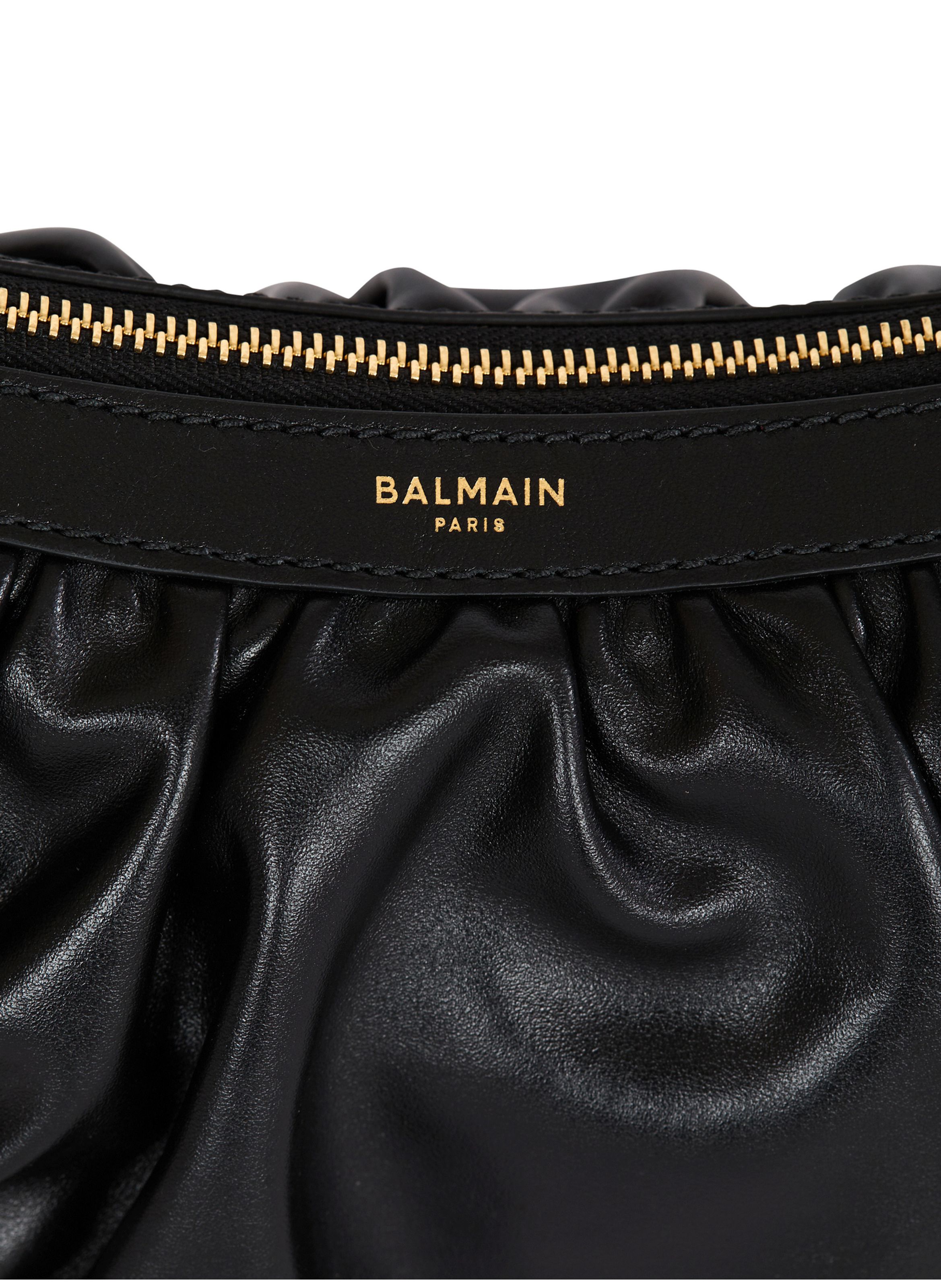 Sac ebene hobo en cuir de veau BALMAIN Noir