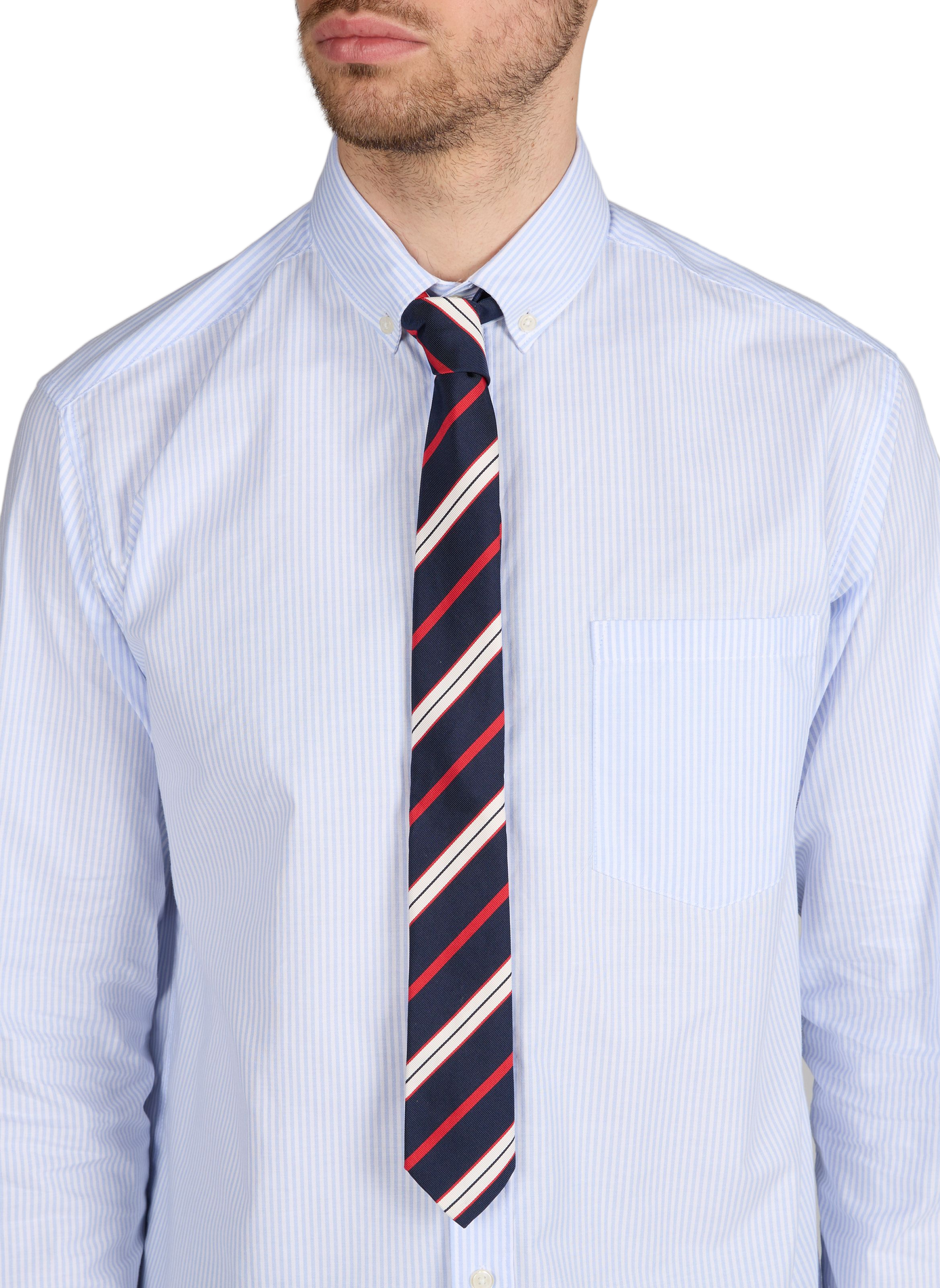 Striped silk and cotton tie THOM BROWNE Multicolour