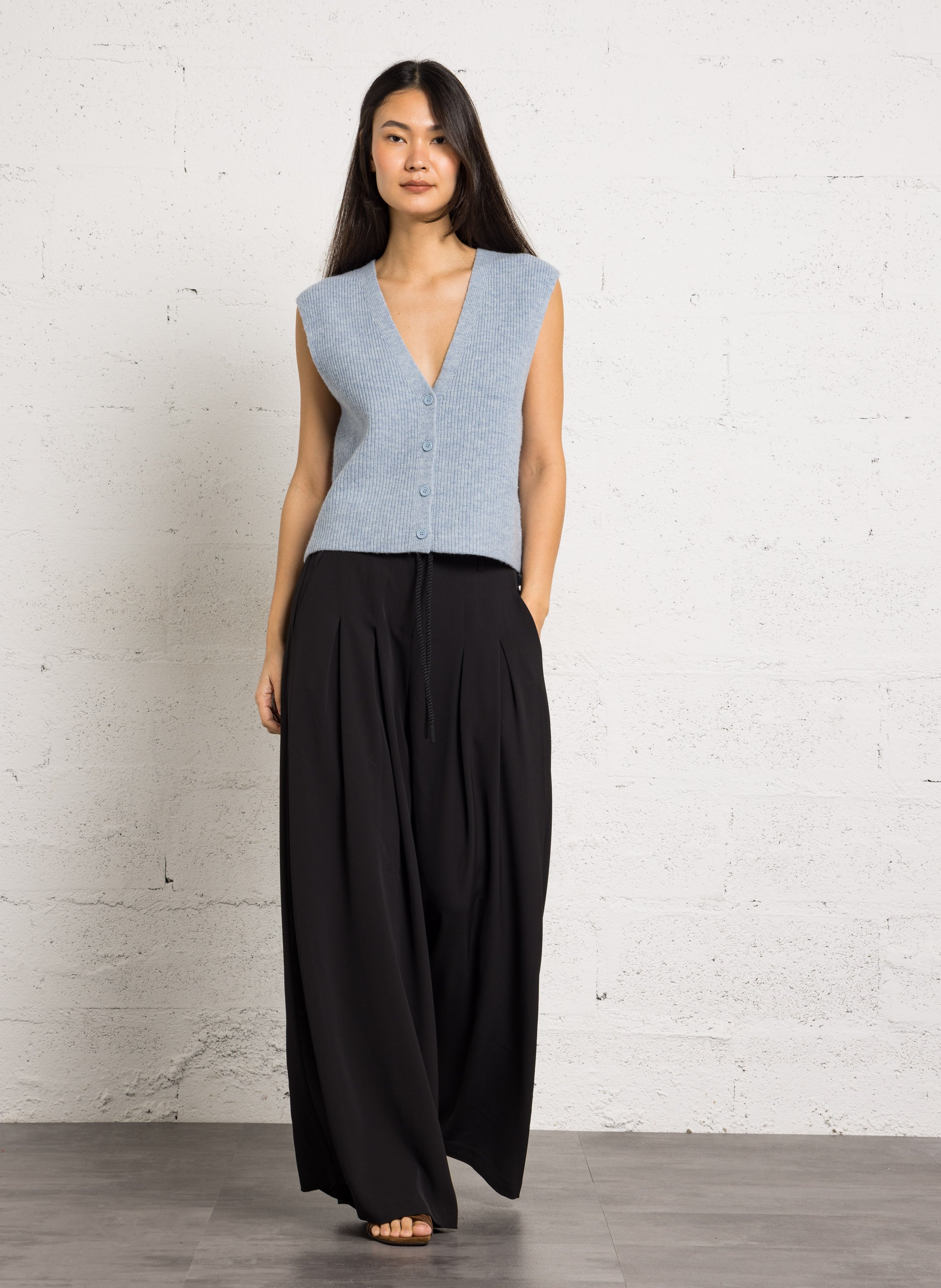 Gilet col v en laine paraty MAISON 123 Bleu