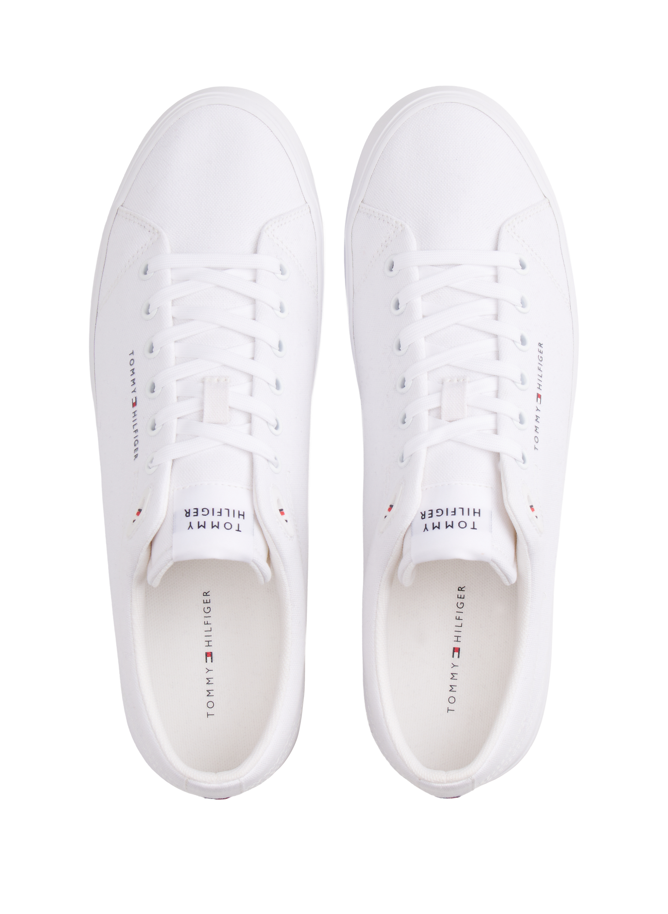 Low-top canvas sneakers with recycled logo TOMMY HILFIGER White