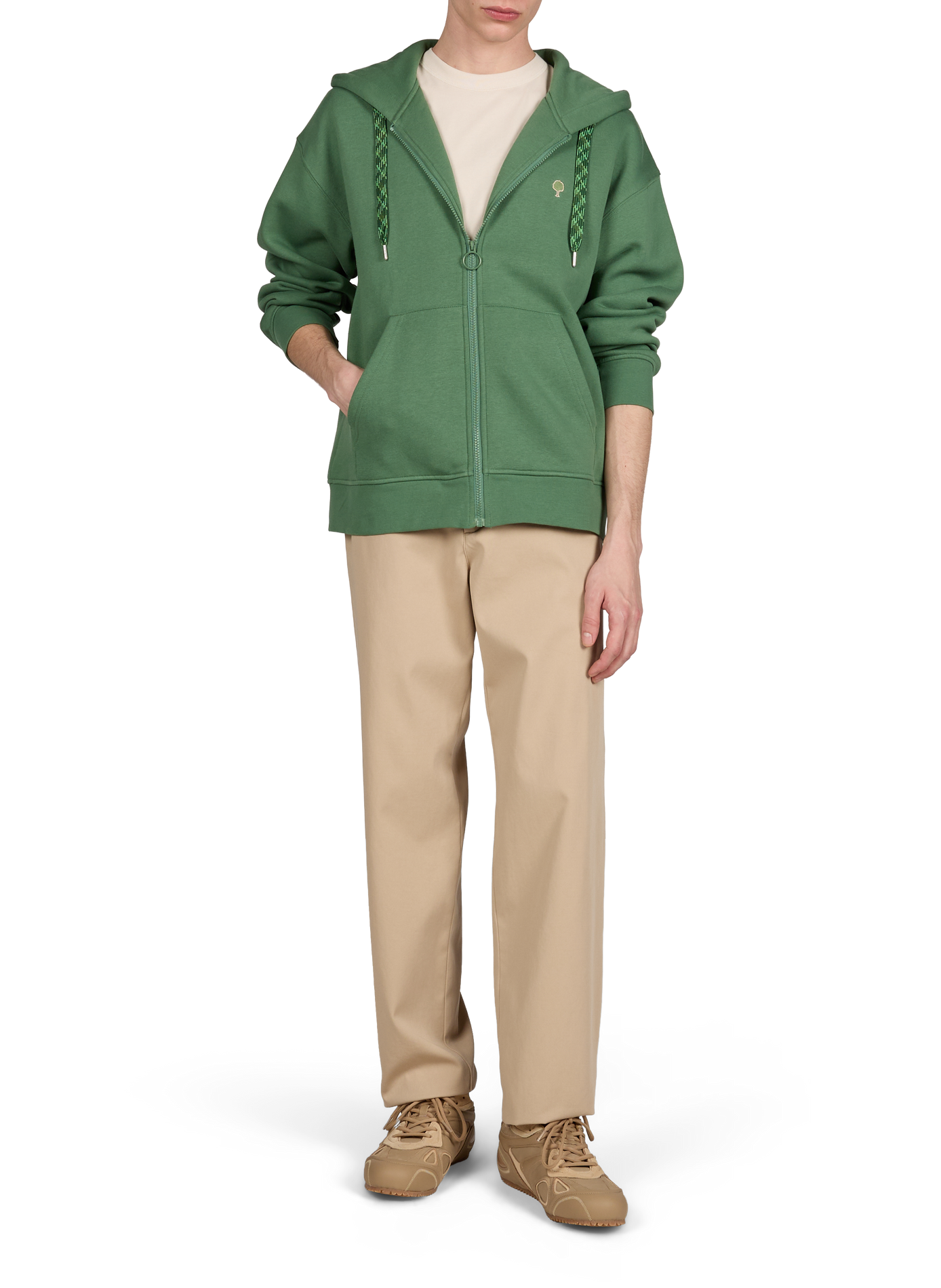 Hoodie Mesnil en coton à logo  FAGUO Vert