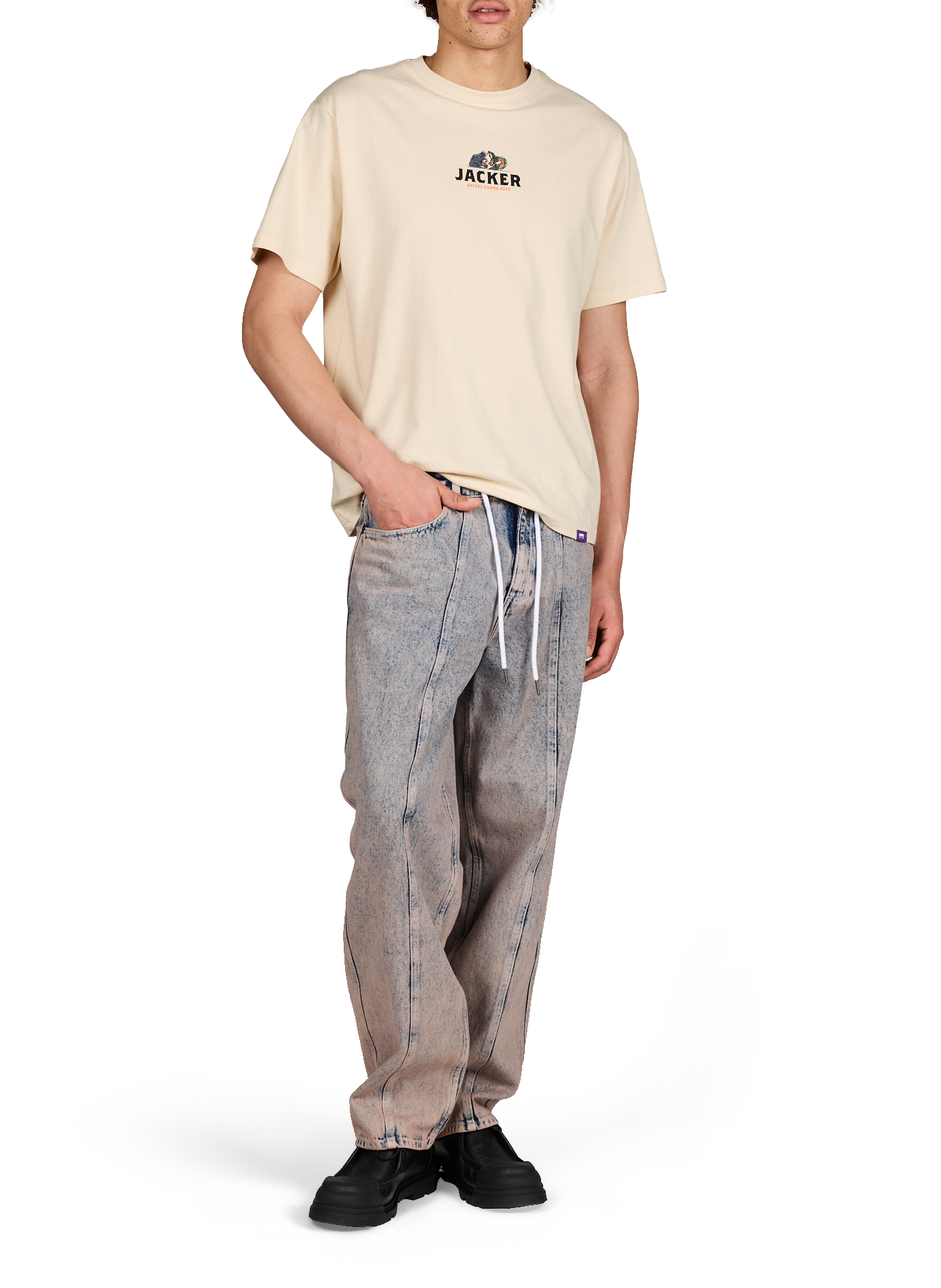 Jean baggy en coton JACKER. Gris