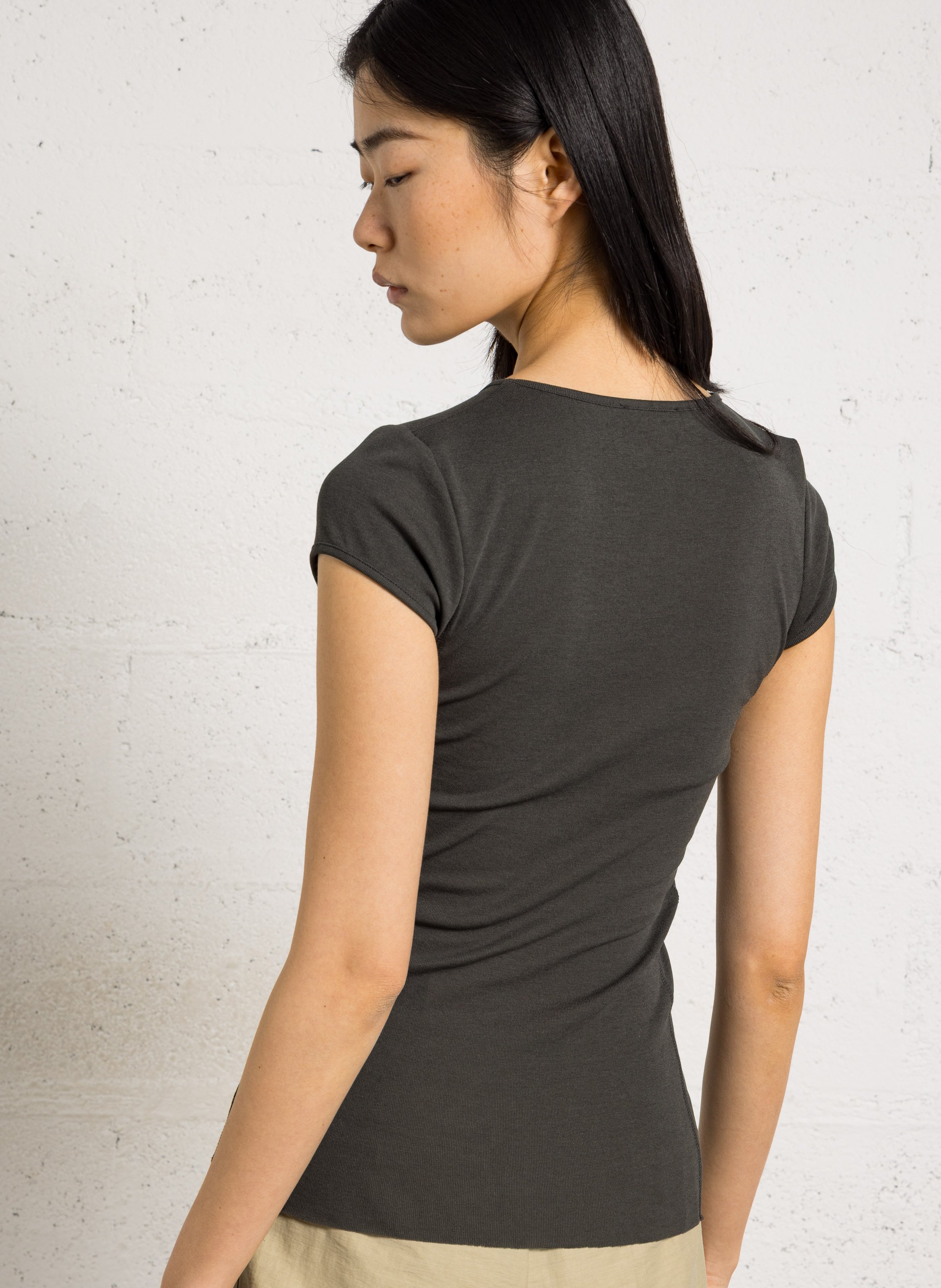 Tee-shirt ajusté en coton mélangé indra SOEUR Vert