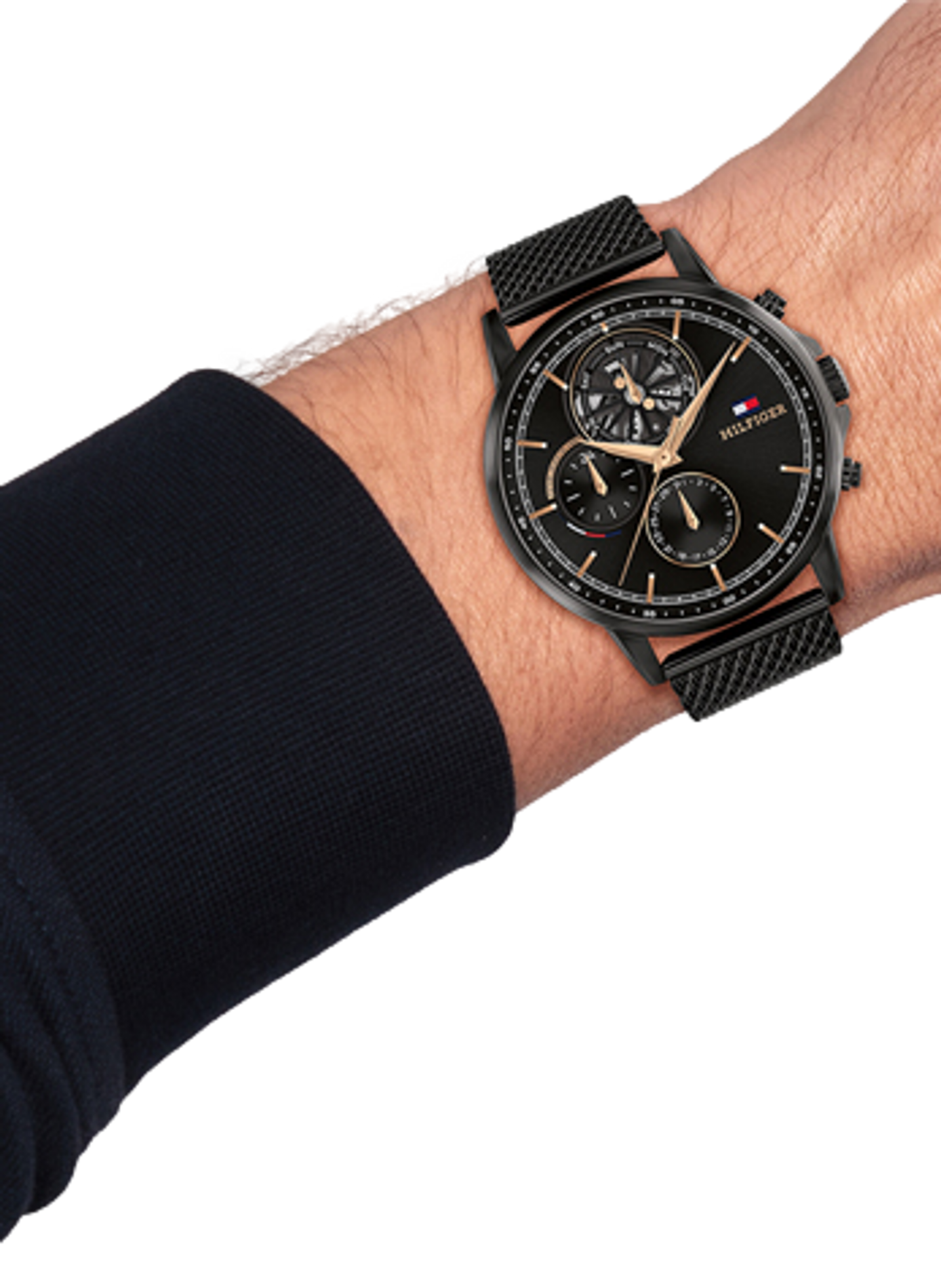 Montre quartz Stewart en acier inoxydable TOMMY HILFIGER MONTRES Noir