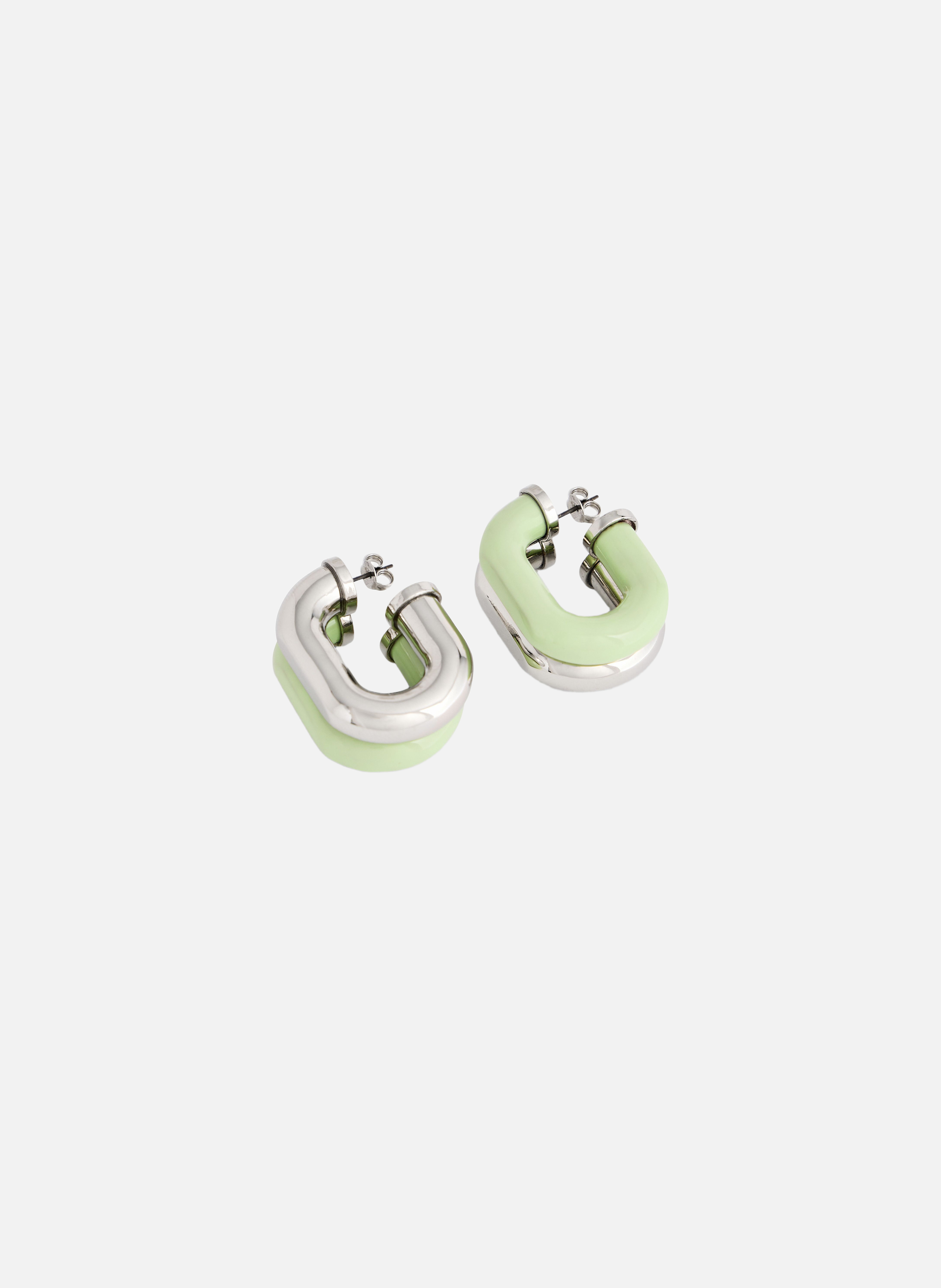 Boucles d’oreilles xl link bicolores RABANNE Vert