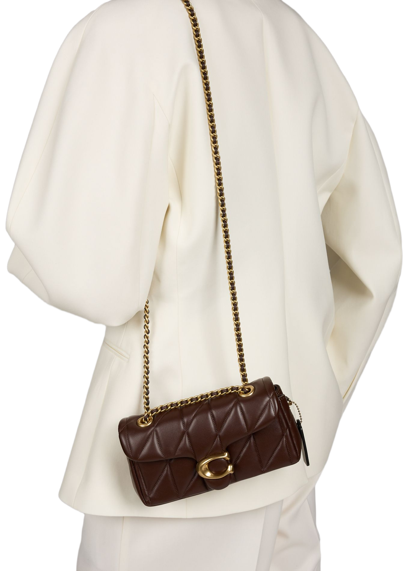 Quilted leather shoulder bag COACH Brown