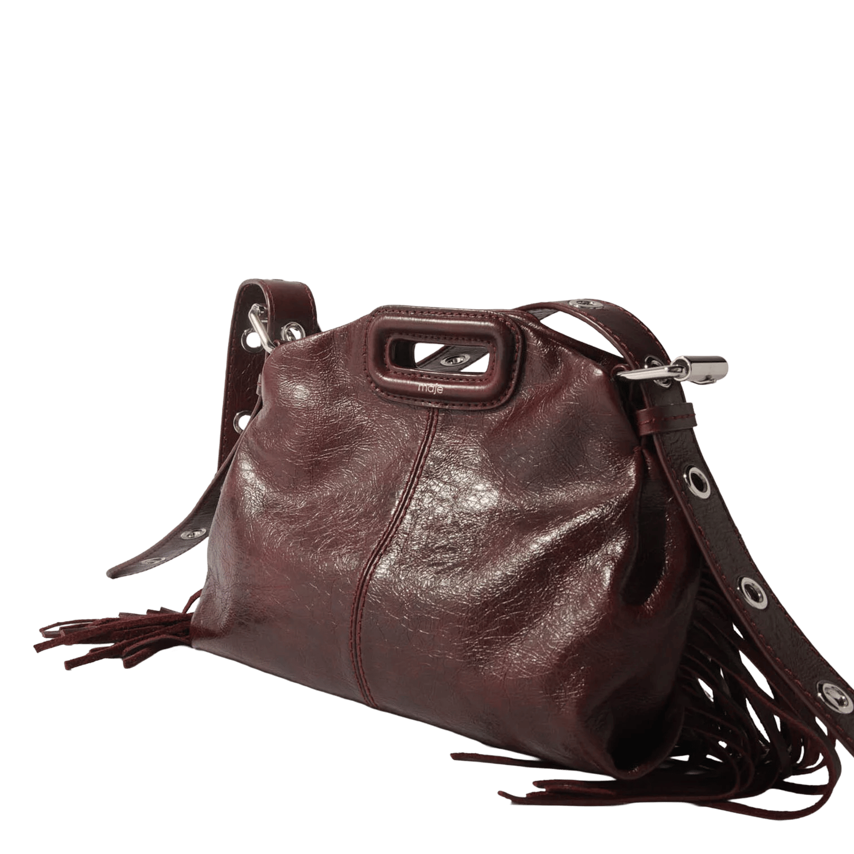 Sac bandoulière en cuir miss m mini MAJE Rouge