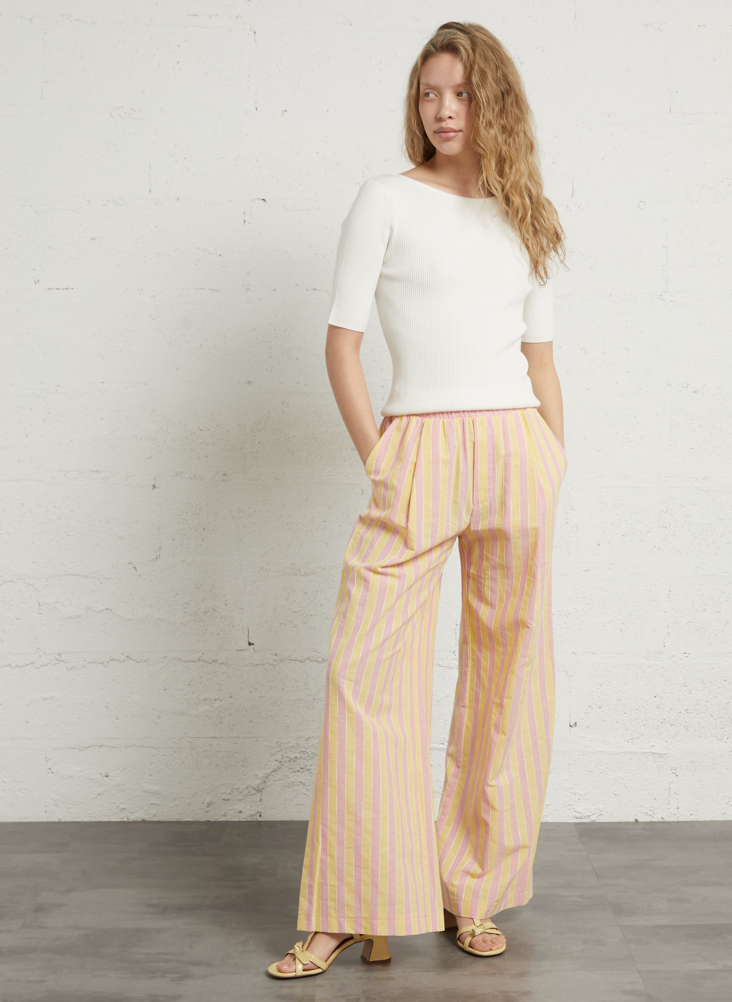 Top ajusté col bateau en maille peggy MAISON 123 Blanc