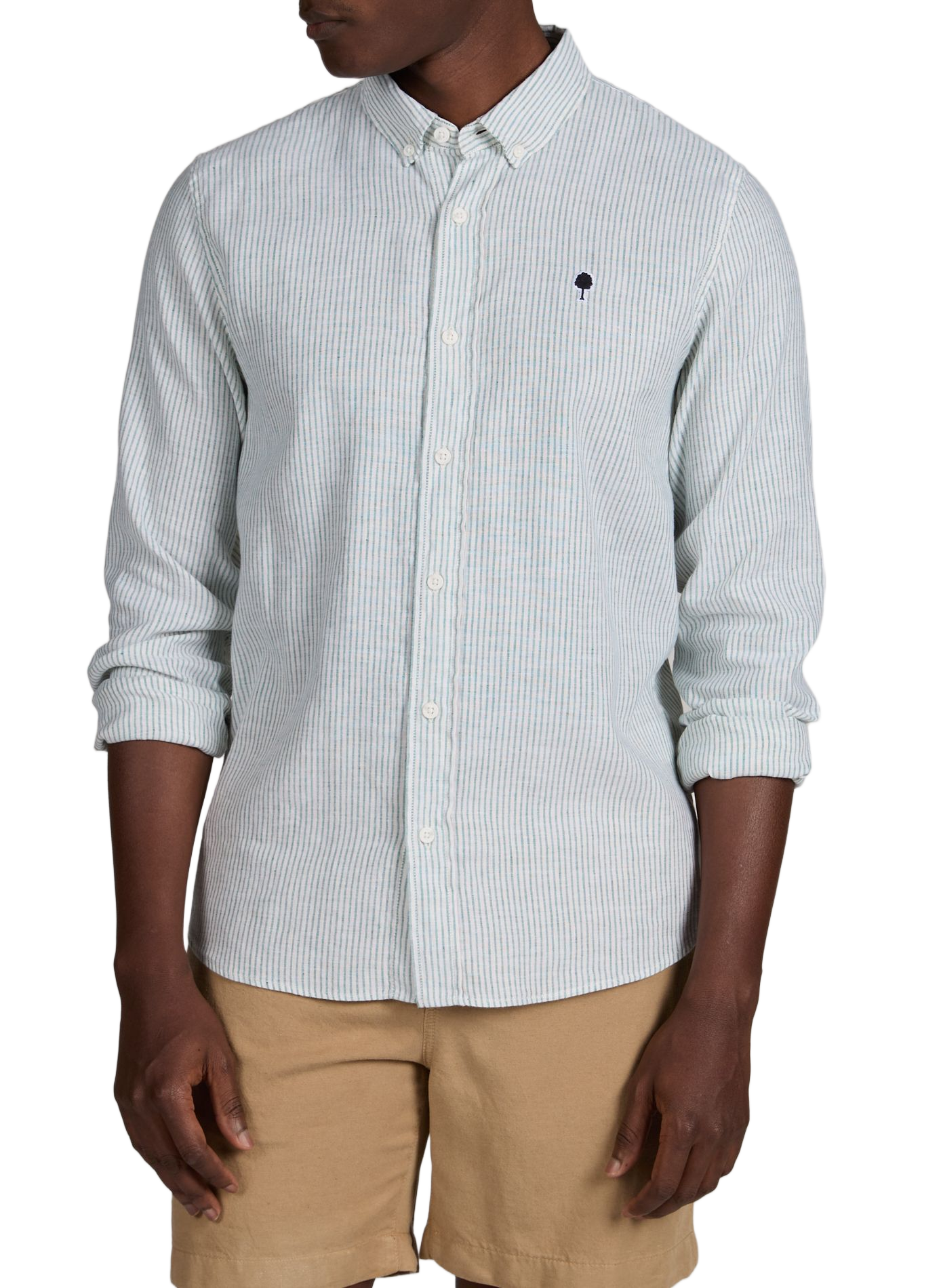 Striped Ivoy shirt in a blend of cotton and linen FAGUO Multicolour