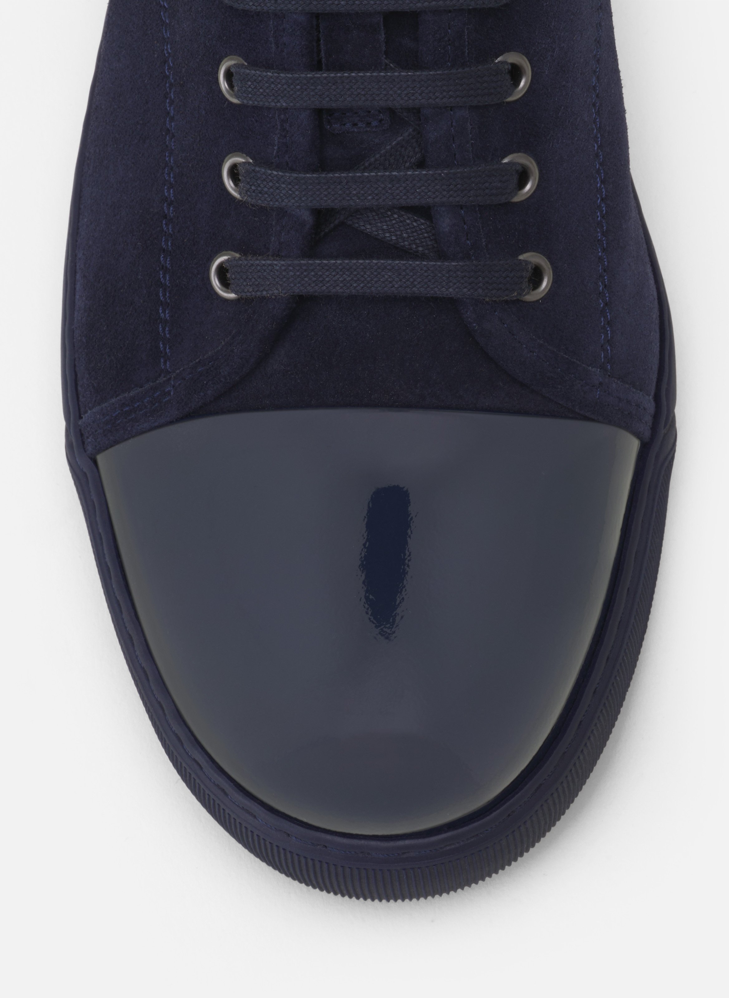 Sneakers dbb1 en suede et cuir vernis LANVIN Bleu
