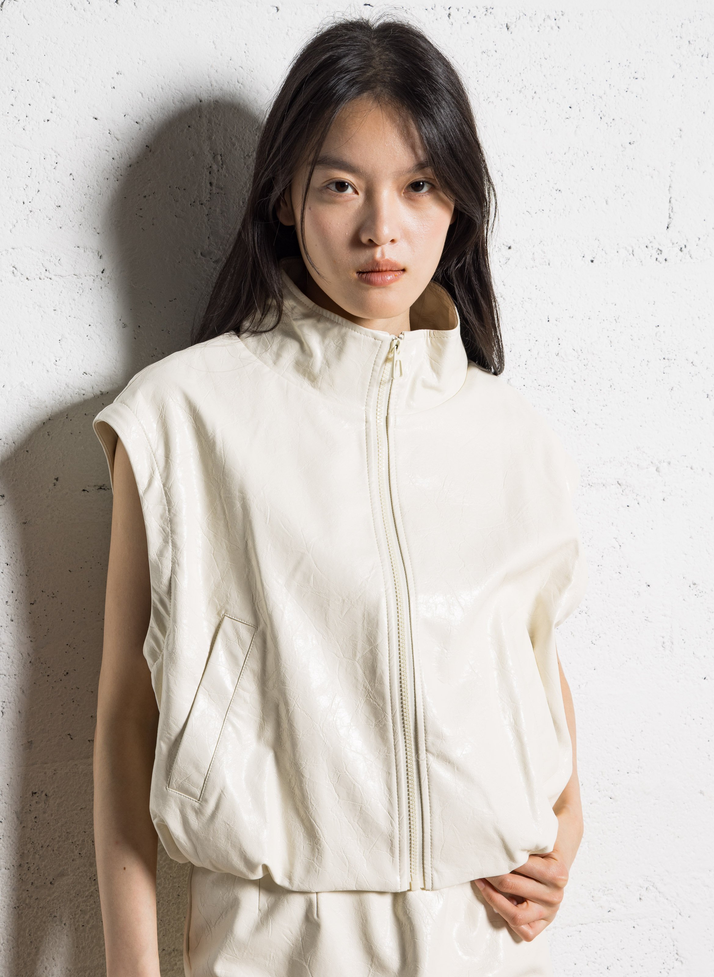 Blouson oversize col montant IKKS Blanc