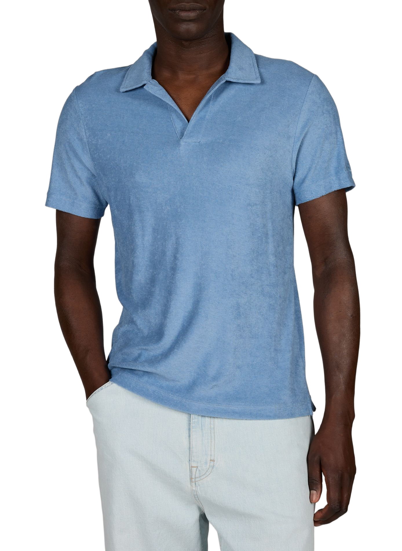 Kurzarm-Poloshirt aus Frottee MC2 SAINT BARTH Blau