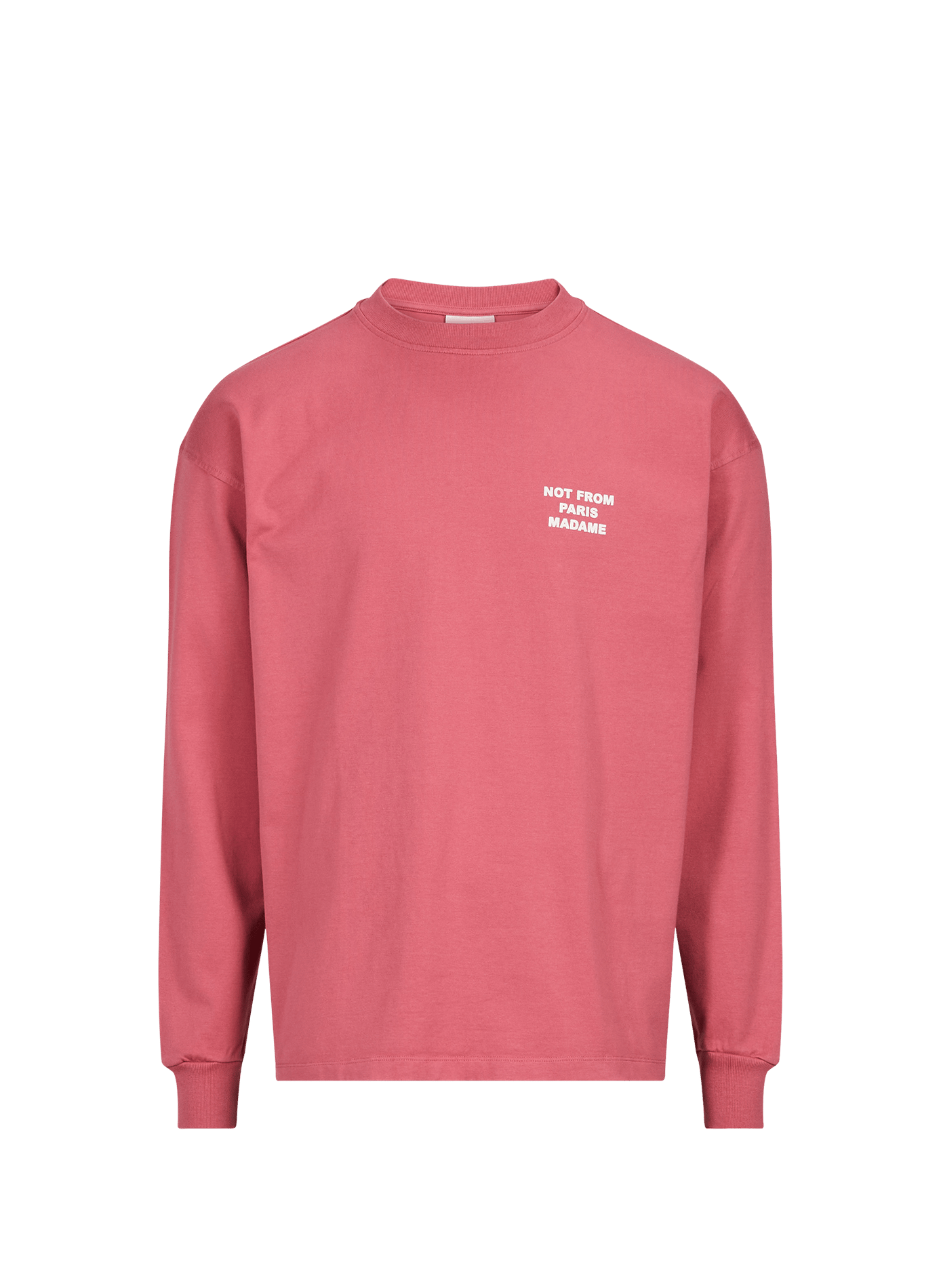 Long-sleeved T-shirt with slogan print on the back in cotton. DROLE DE MONSIEUR Pink
