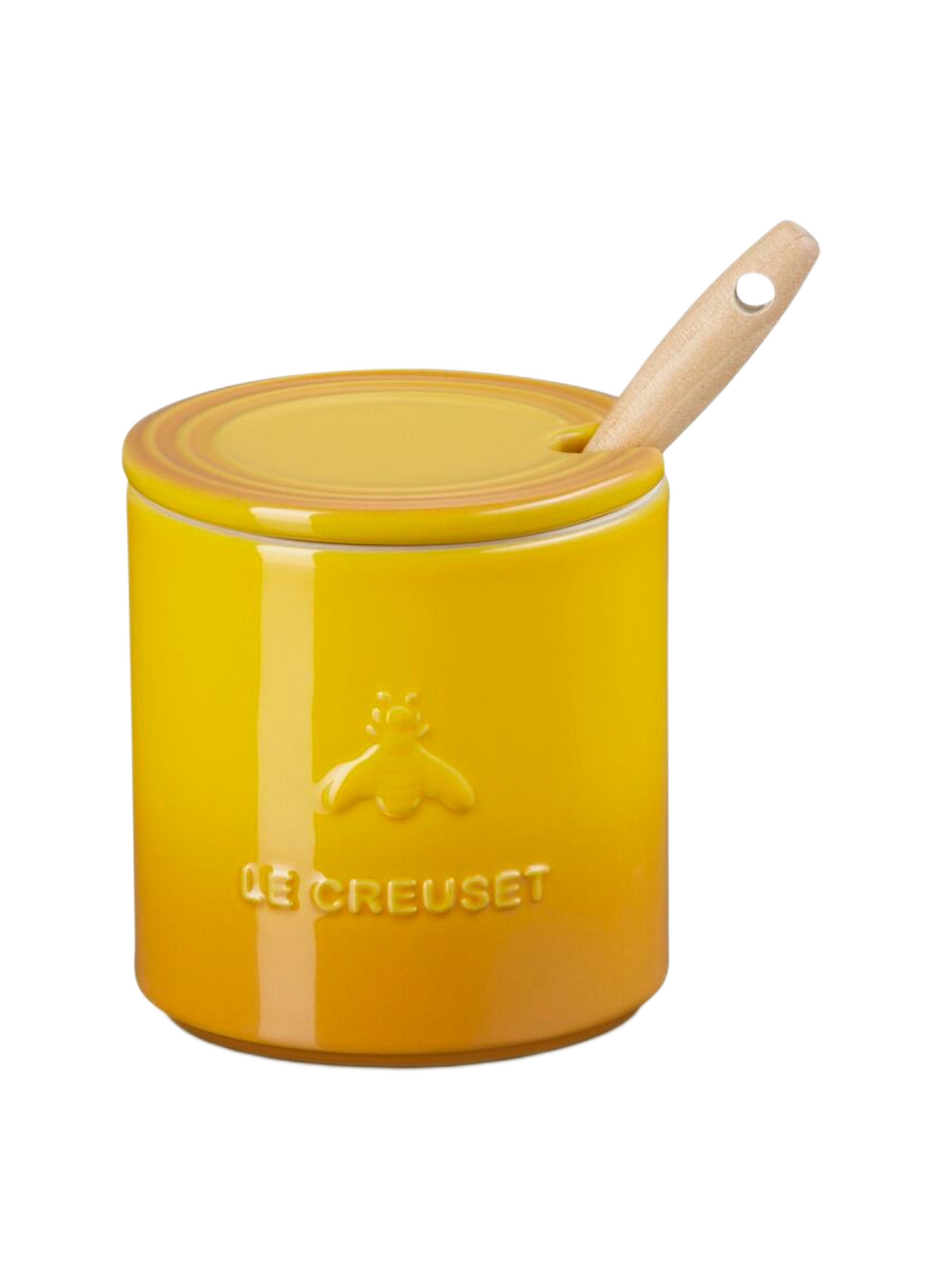 Honigtopf mit Löffel Signature aus Keramik LE CREUSET Gelb