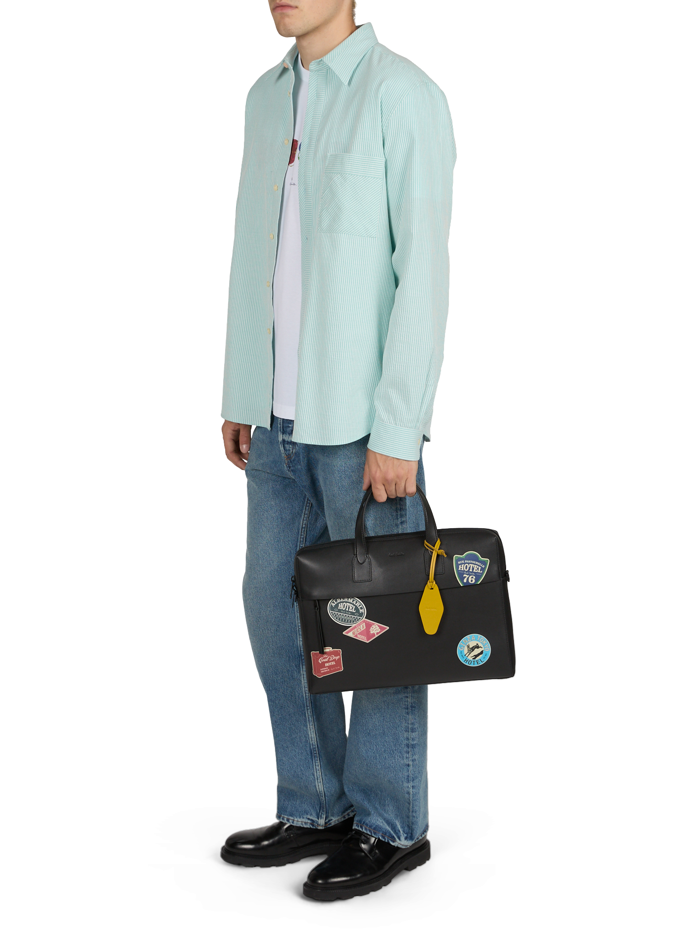 Wide Striped Cotton Shirt PAUL SMITH Green