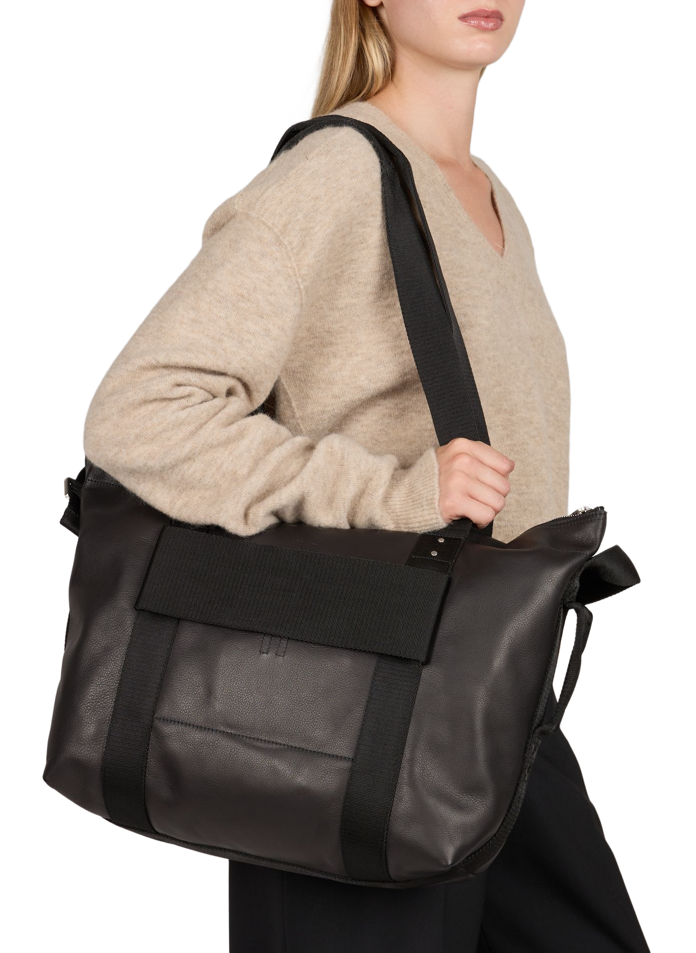 Leather weekend bag RICK OWENS Black