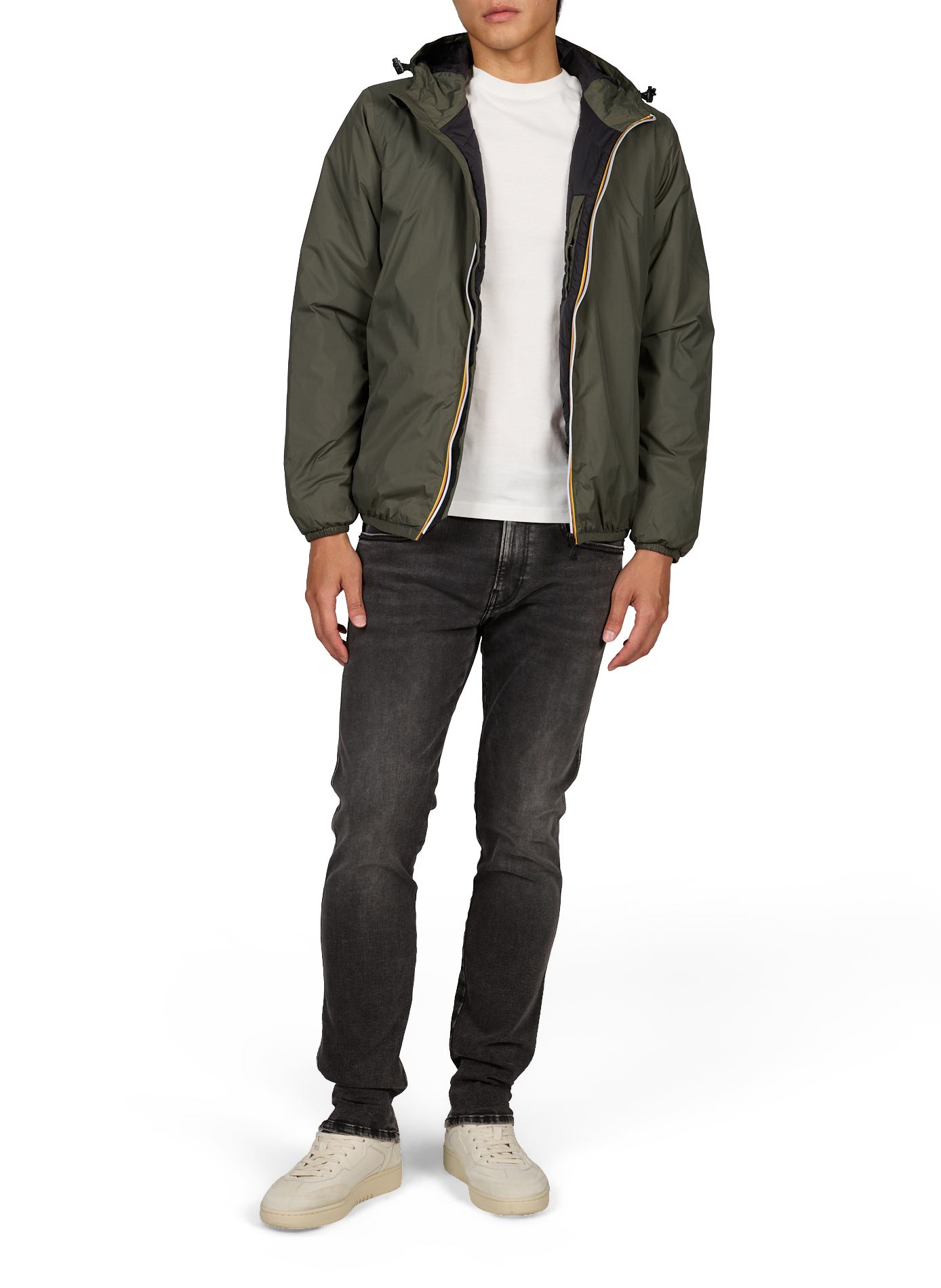 Blouson droit à capuche K-WAY Vert