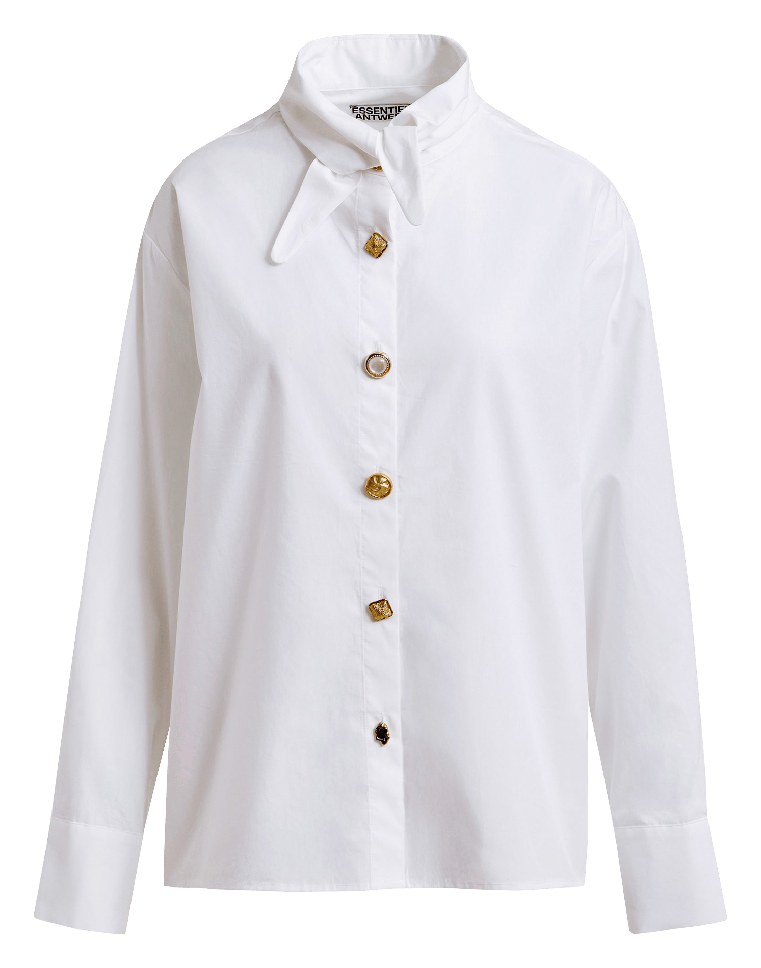 Chemise oversize à col rallongé unie jomato ESSENTIEL ANTWERP Blanc