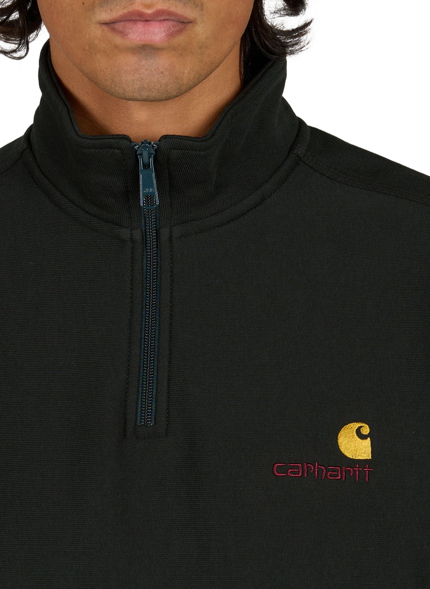 Sweatshirt mit Reißverschluss am Kragen aus Baumwollmischung CARHARTT WIP Grun